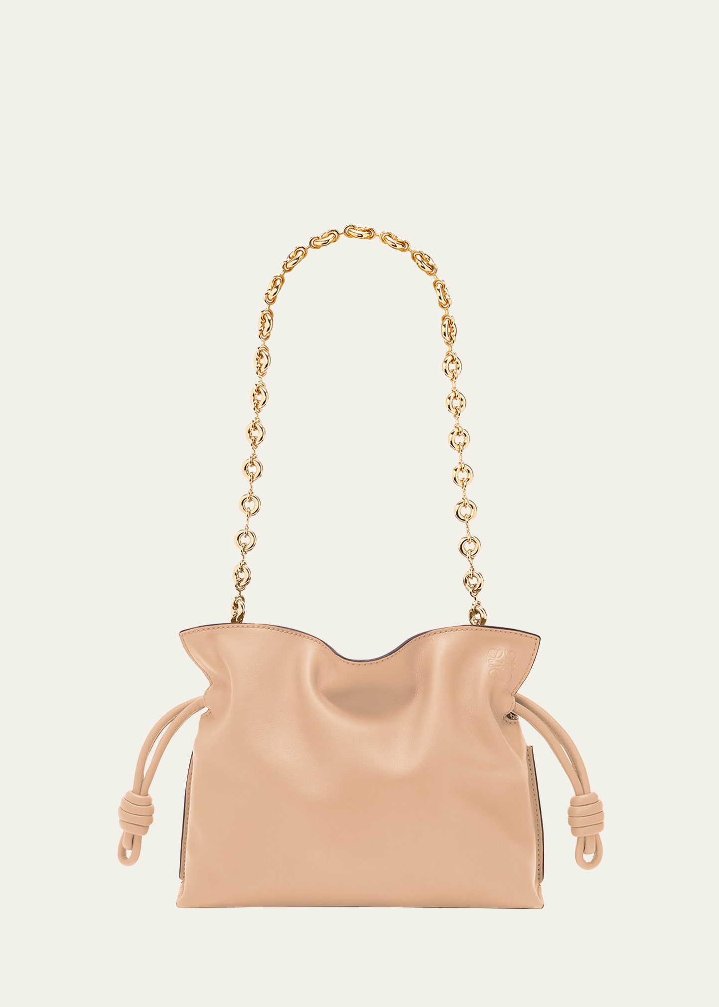 Loewe Flamenco Mini Napa Clutch Bag With Chain In Nude ModeSens