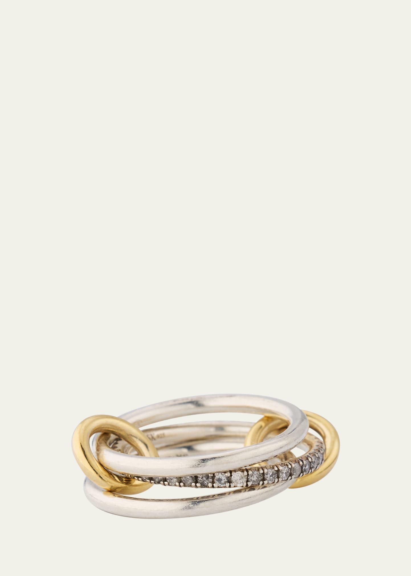 Spinelli Kilcollin Sonny SG Gris Thin 3-Linked Ring in Sterling