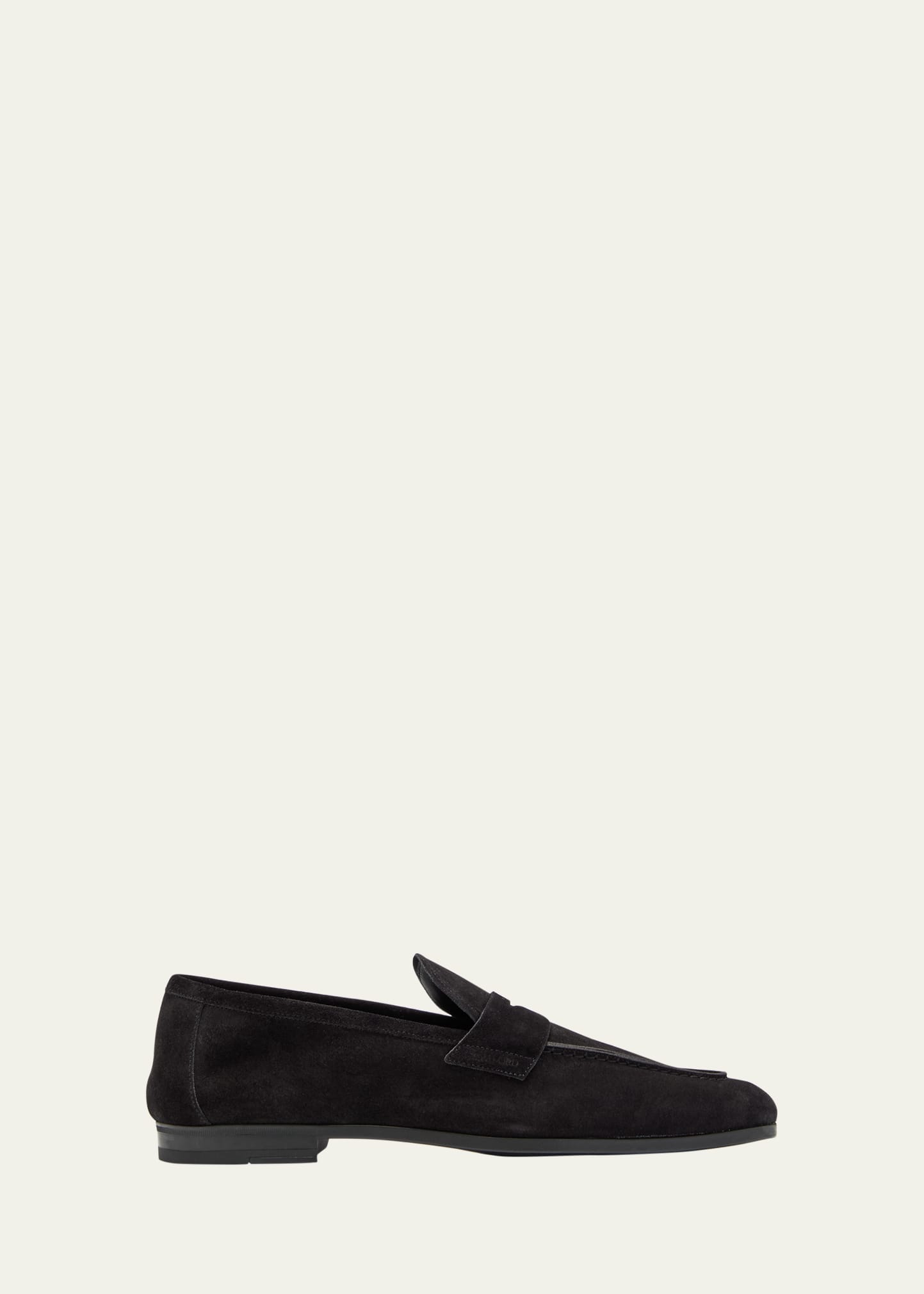 【関税込み】TOM FORD ブラック スエード Sean ペニーローファー TOM FORD: ブラック スエード Sean ペニーローファー | SSENSE 日本