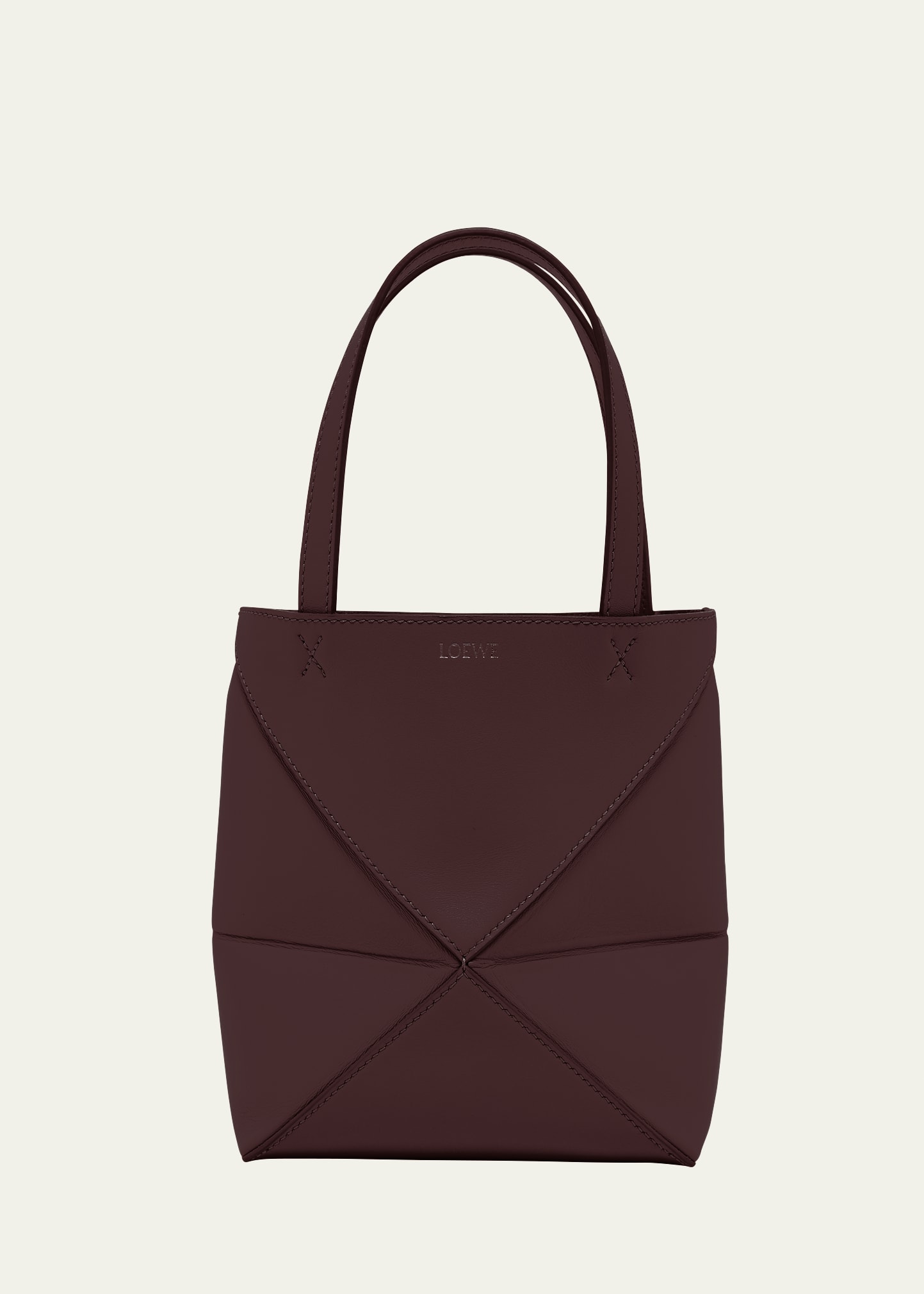 LOEWE｜TOTEBAGS (Puzzle Fold Tote in shiny calfskin (A65 Medium Puzzle Fold tote in shiny calfskin Beige - LOEWE
