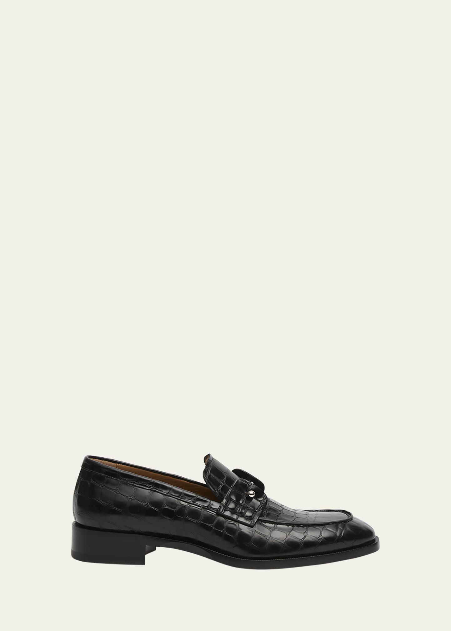 Christian Louboutin Men's Chambelimoc Croc-Embossed Leather