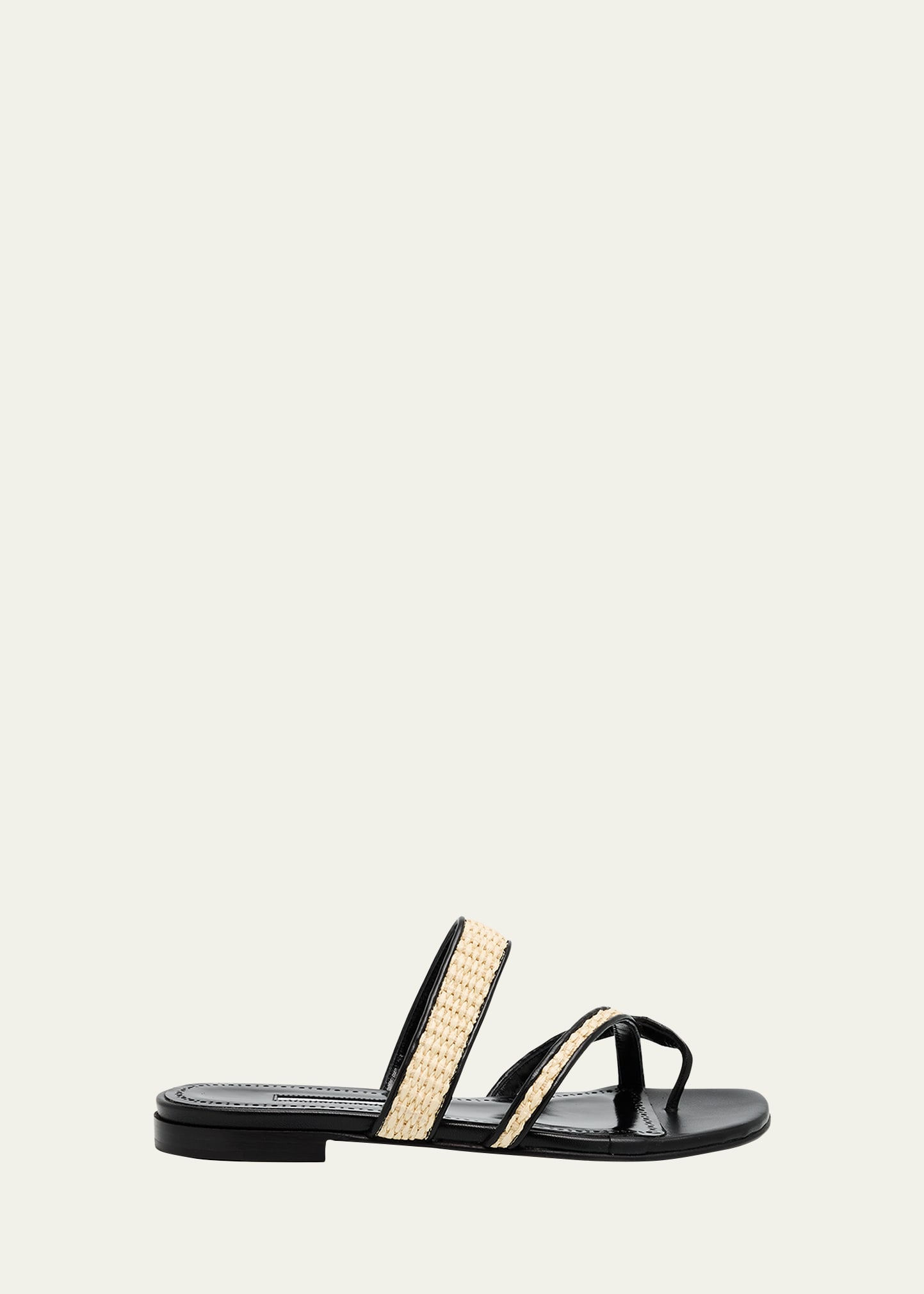 Manolo Blahnik Susara Woven Flat Slide Sandals - Bergdorf Goodman