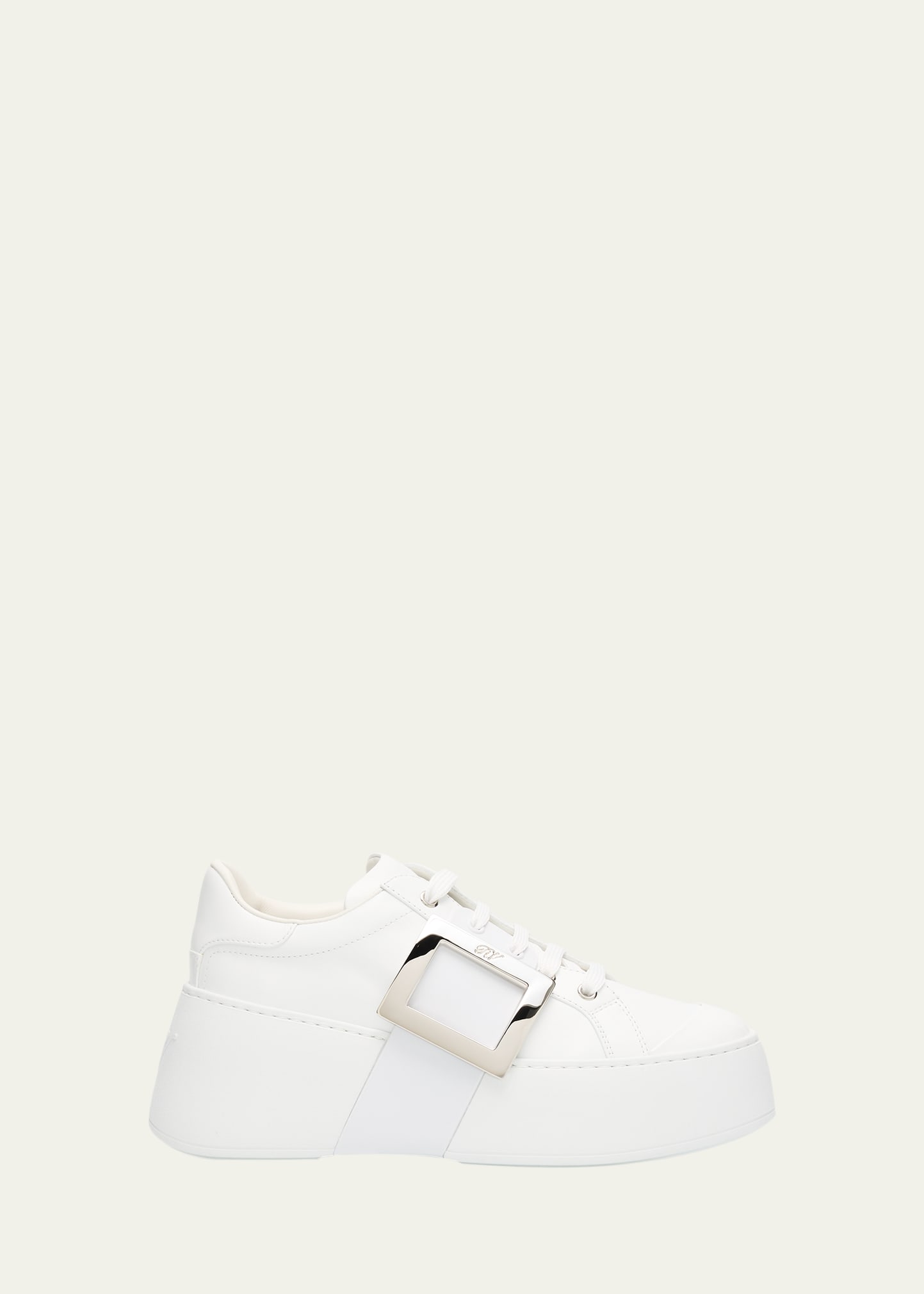 Roger Vivier Viv Skate Leather Buckle Sneakers - Bergdorf Goodman