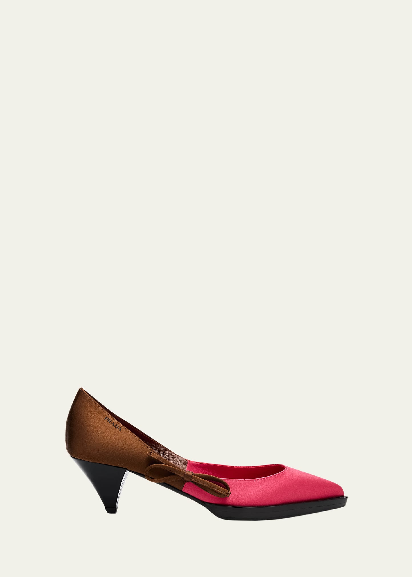 Prada Bicolor Satin Bow Pumps