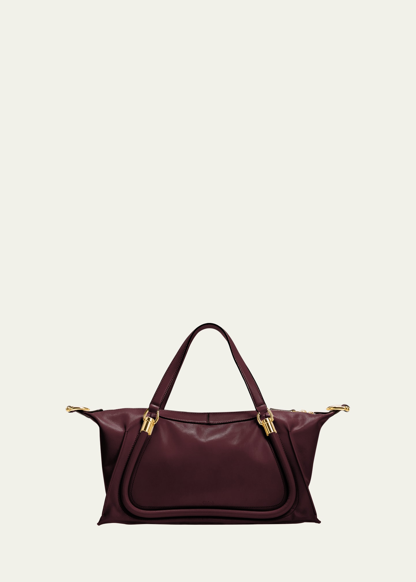 トートバッグ Chloe Black leather Paraty 24 shopping bag Chloé Small Paraty 24 Bag in Shiny Leather in Black | Chloé HK