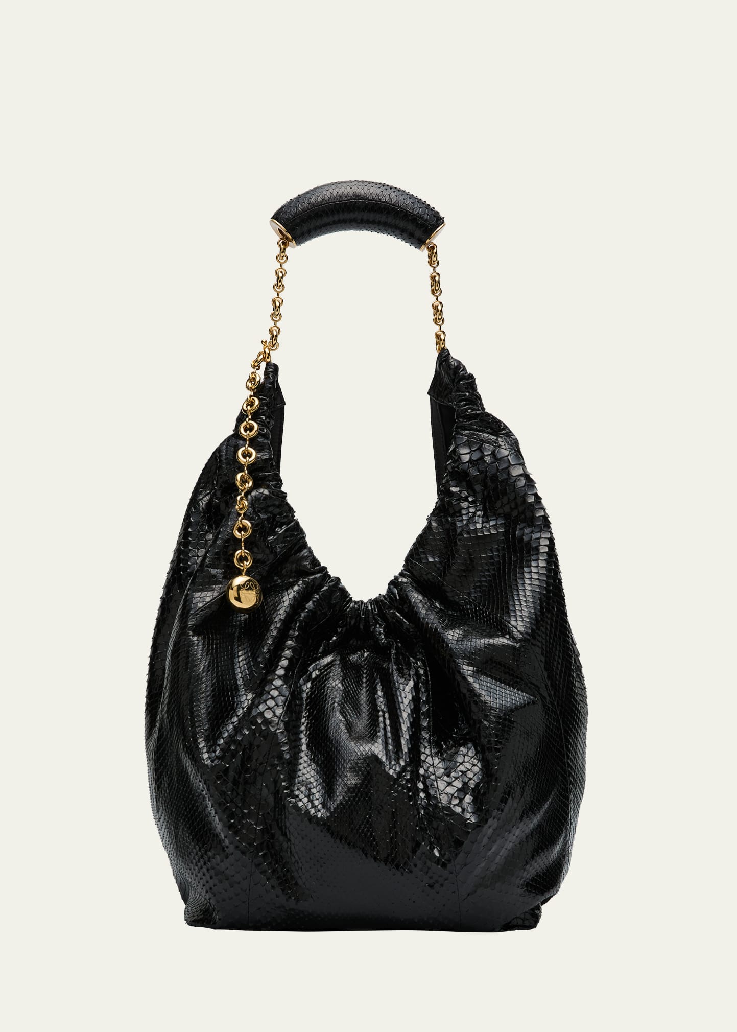 Loewe Squeeze Medium Shiny Snakeskin Hobo Bag Bergdorf Goodman