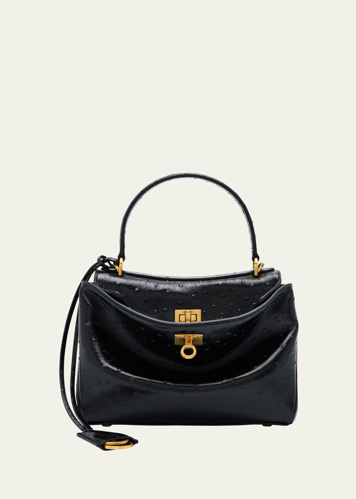 BALENCIAGA RODEO MINI バッグ トート レザー ショルダー クロコ Balenciaga Rodeo Mini Ostrich-Embossed Leather Top-Handle