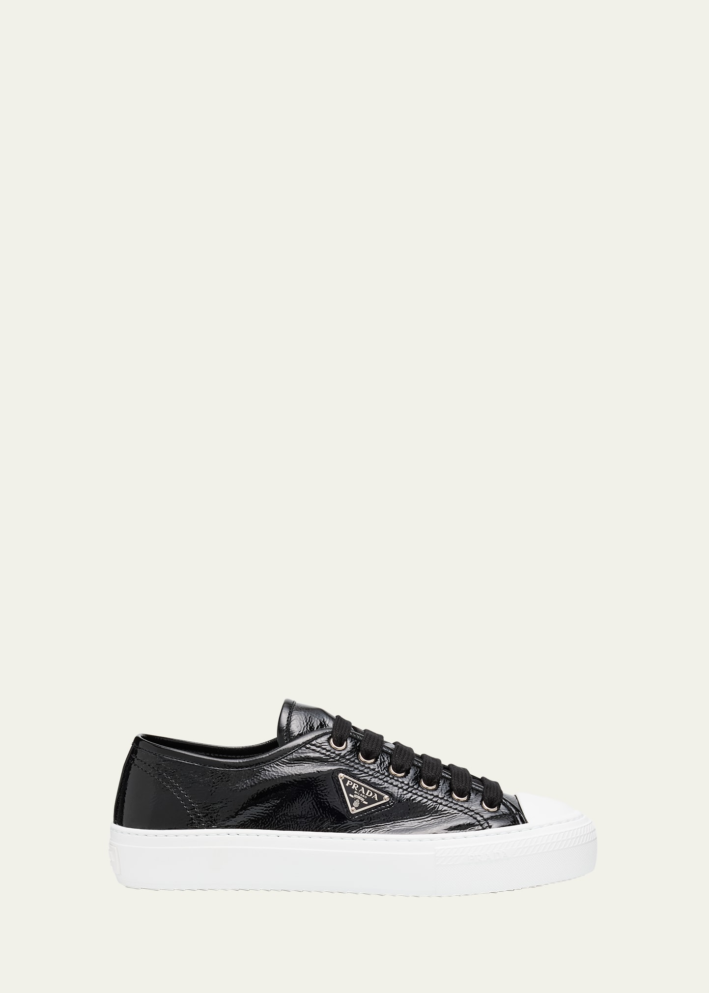 Prada Smash Naplak Leather Triangle Logo Low-Top Sneakers