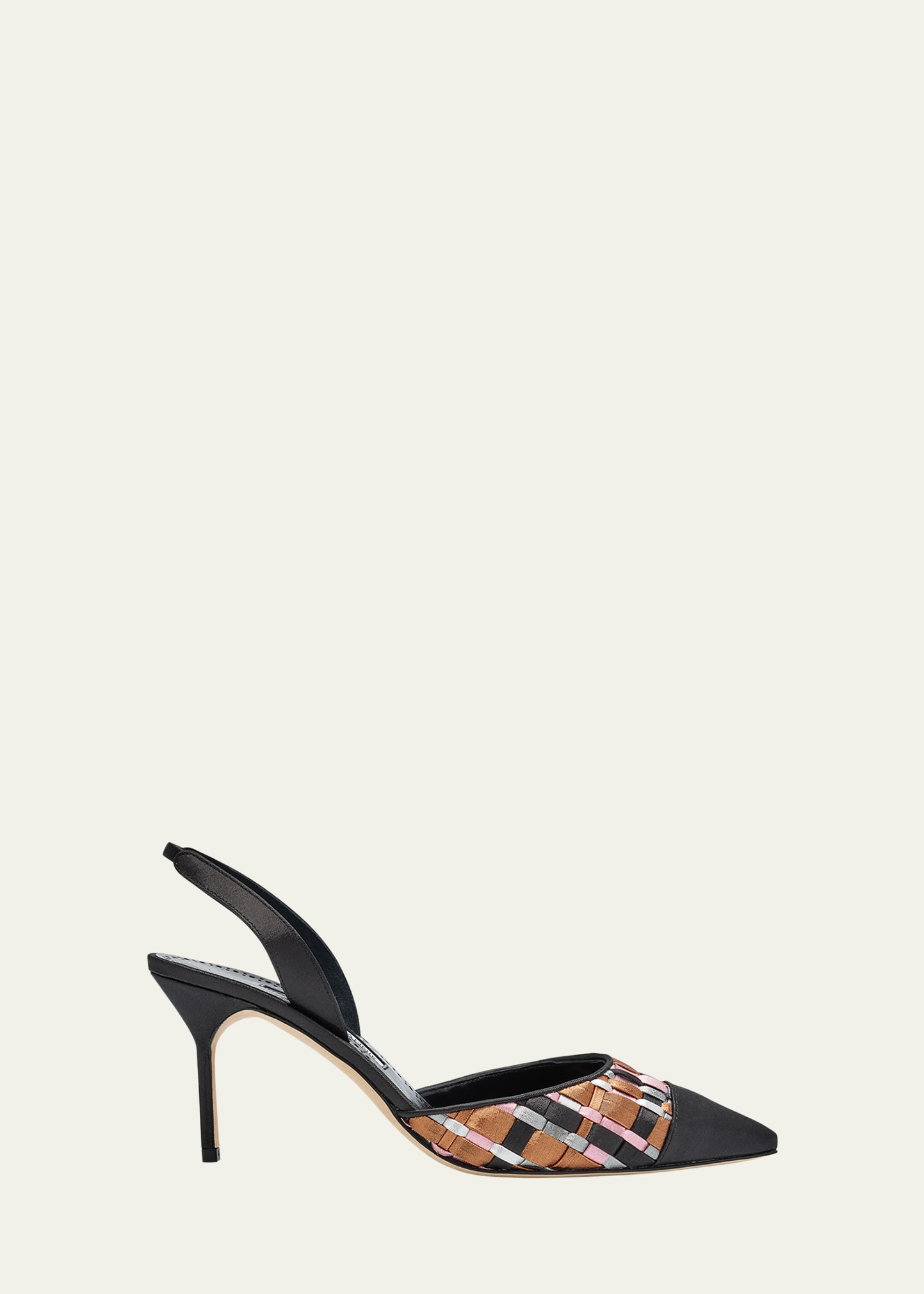 【MANOLO BLAHNIK】キャップクール Manolo Blahnik Capcour 90MM Leather & Mesh Pumps | Saks