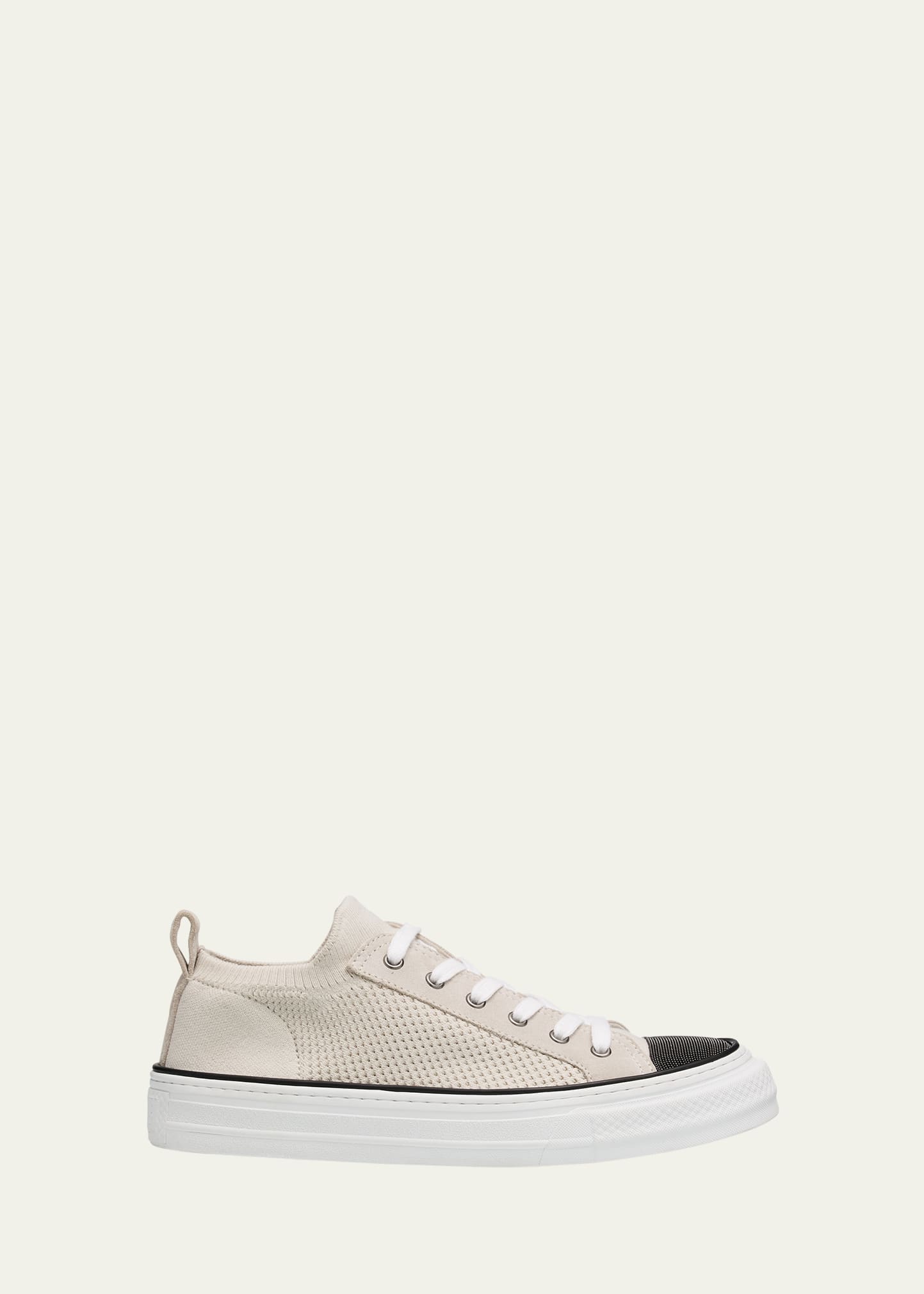 Brunello Cucinelli Knit Monili Cap-Toe Sneakers - Bergdorf