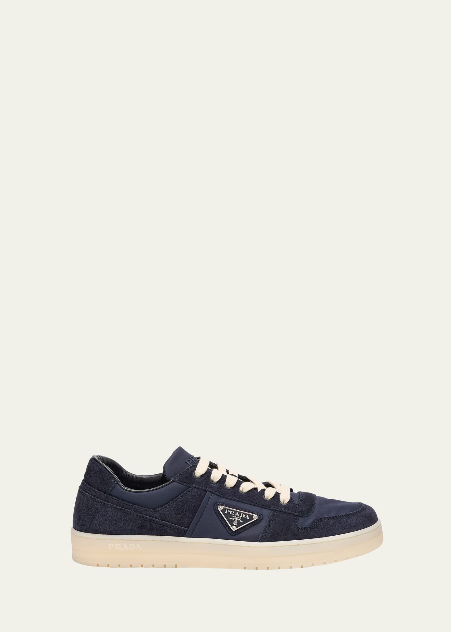 Prada Men's Downtown Nylon and Suede Low-Top Sneakers