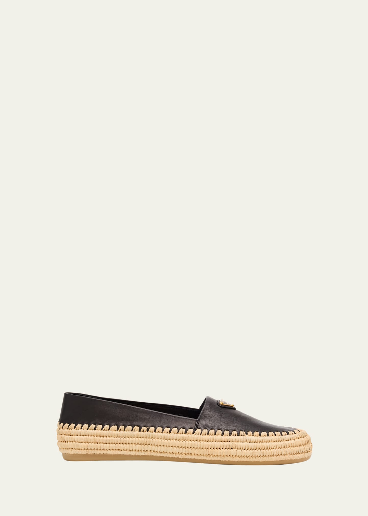 Prada Nappa Leather Triangle Logo Espadrilles - Bergdorf Goodman