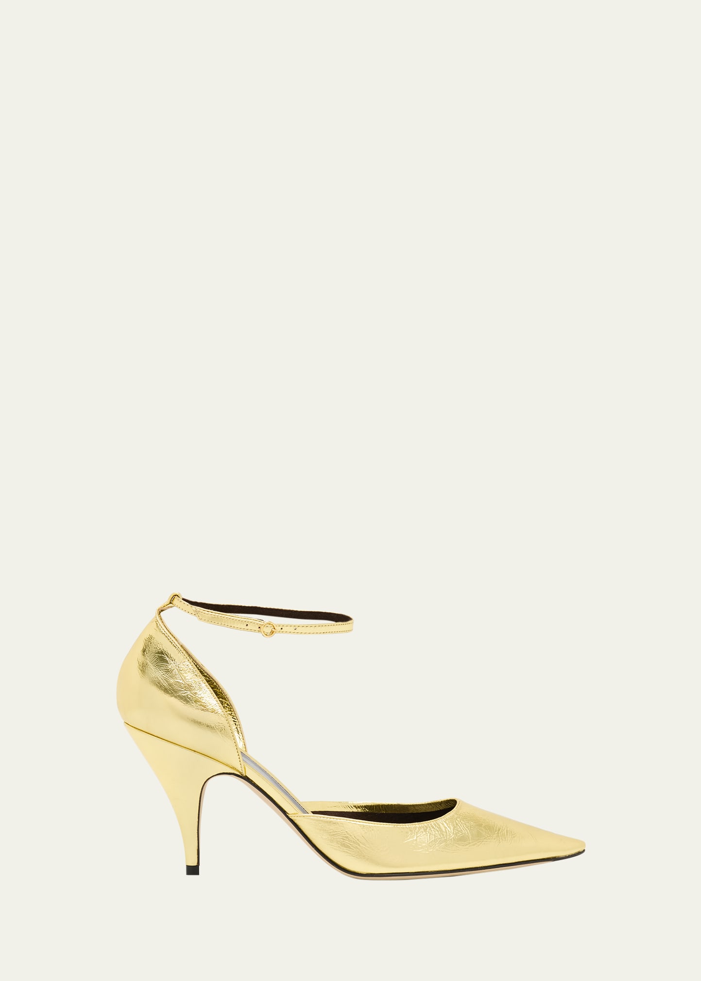 THE ROW Liisa Metallic D'Orsay Ankle-Strap Pumps - Bergdorf Goodman
