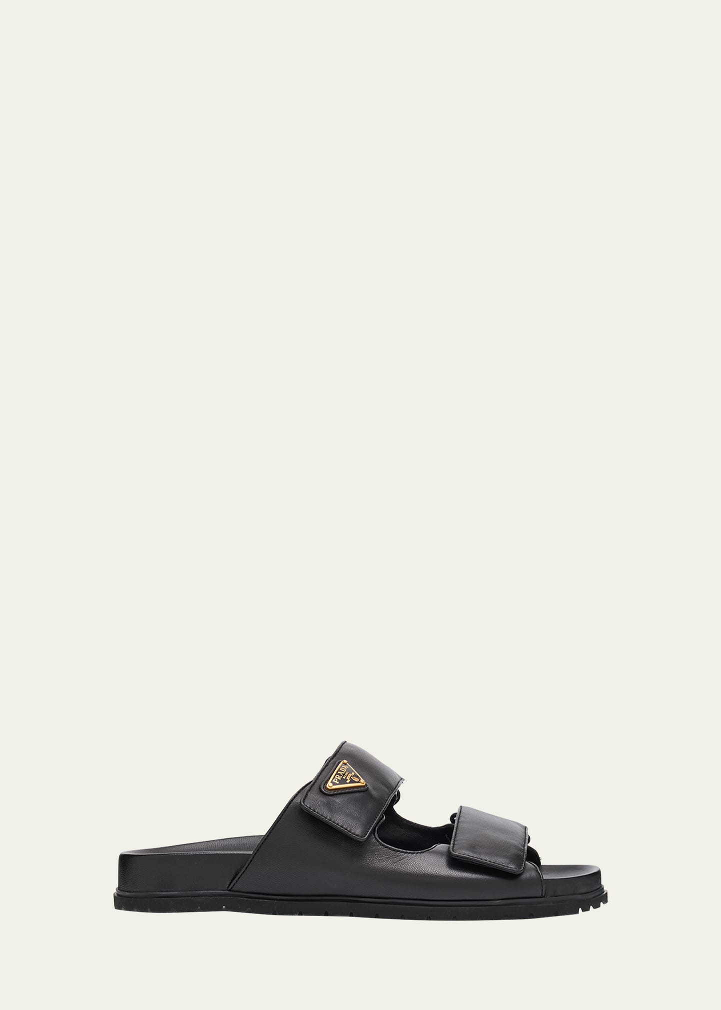 Prada Leather Double-Grip Slide Sandals - Bergdorf Goodman