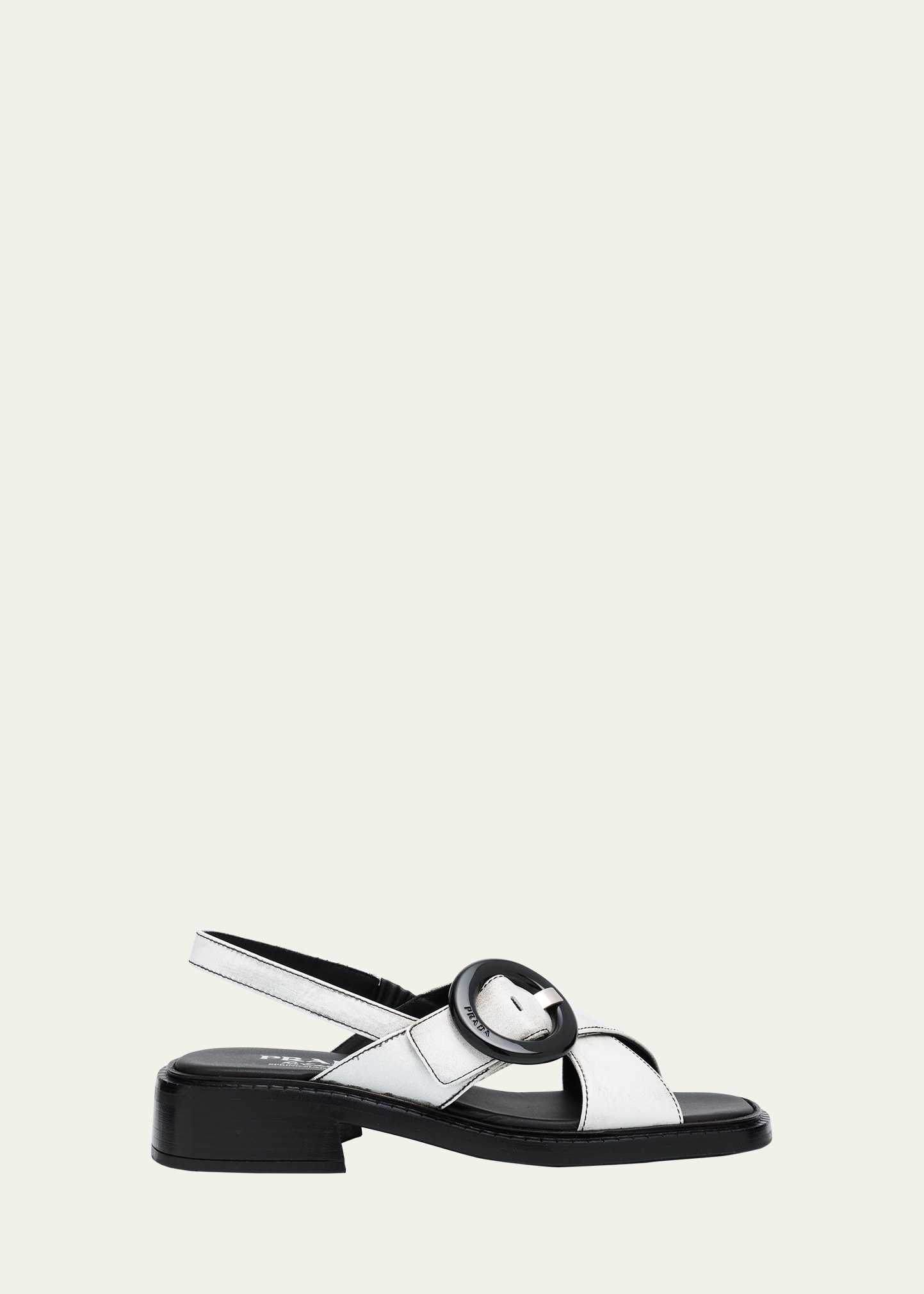 Prada Leather Crisscross Slingback Sandals - Bergdorf Goodman
