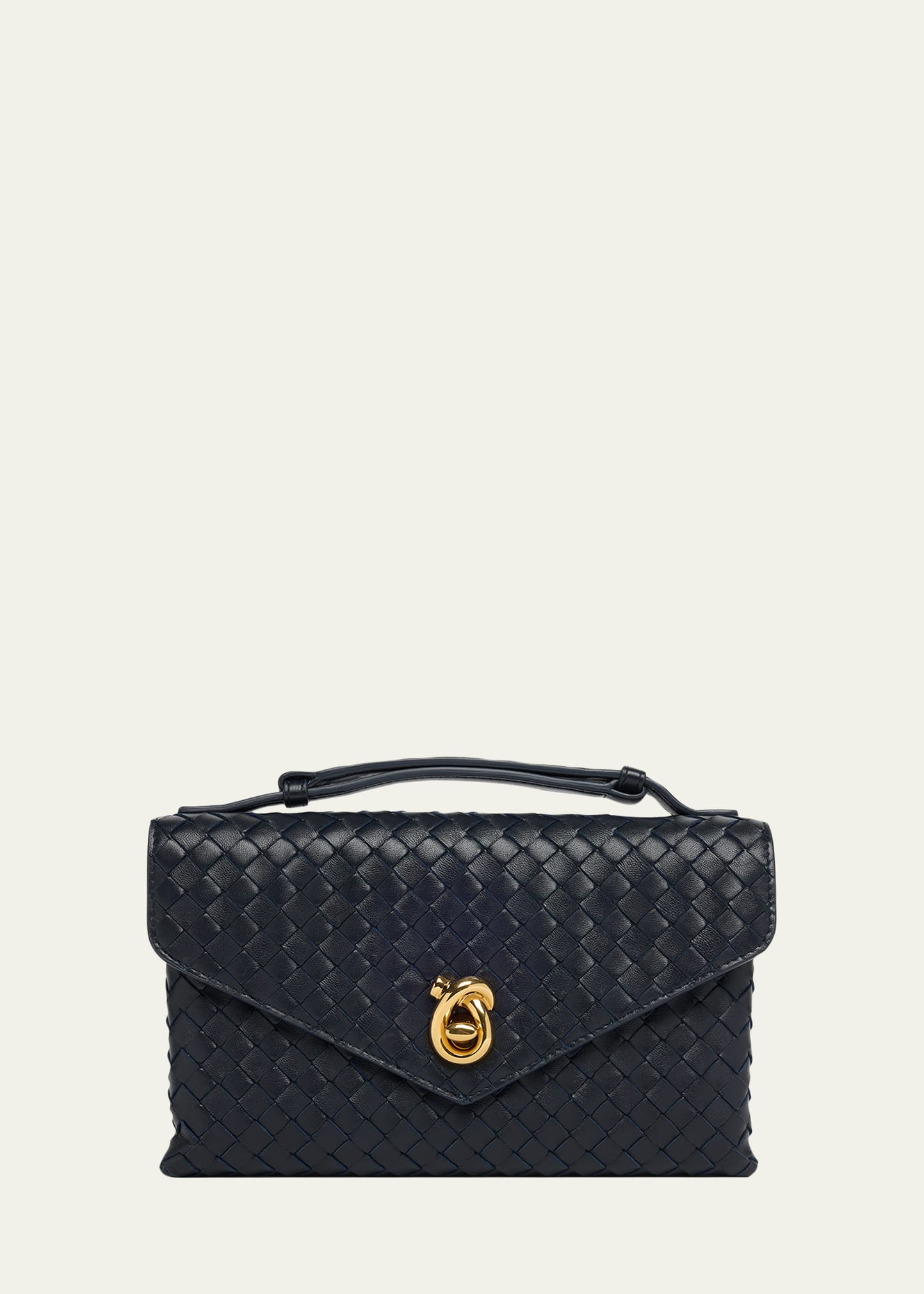 Bottega Veneta Knot Lock Leather Top-Handle Bag - Bergdorf Goodman