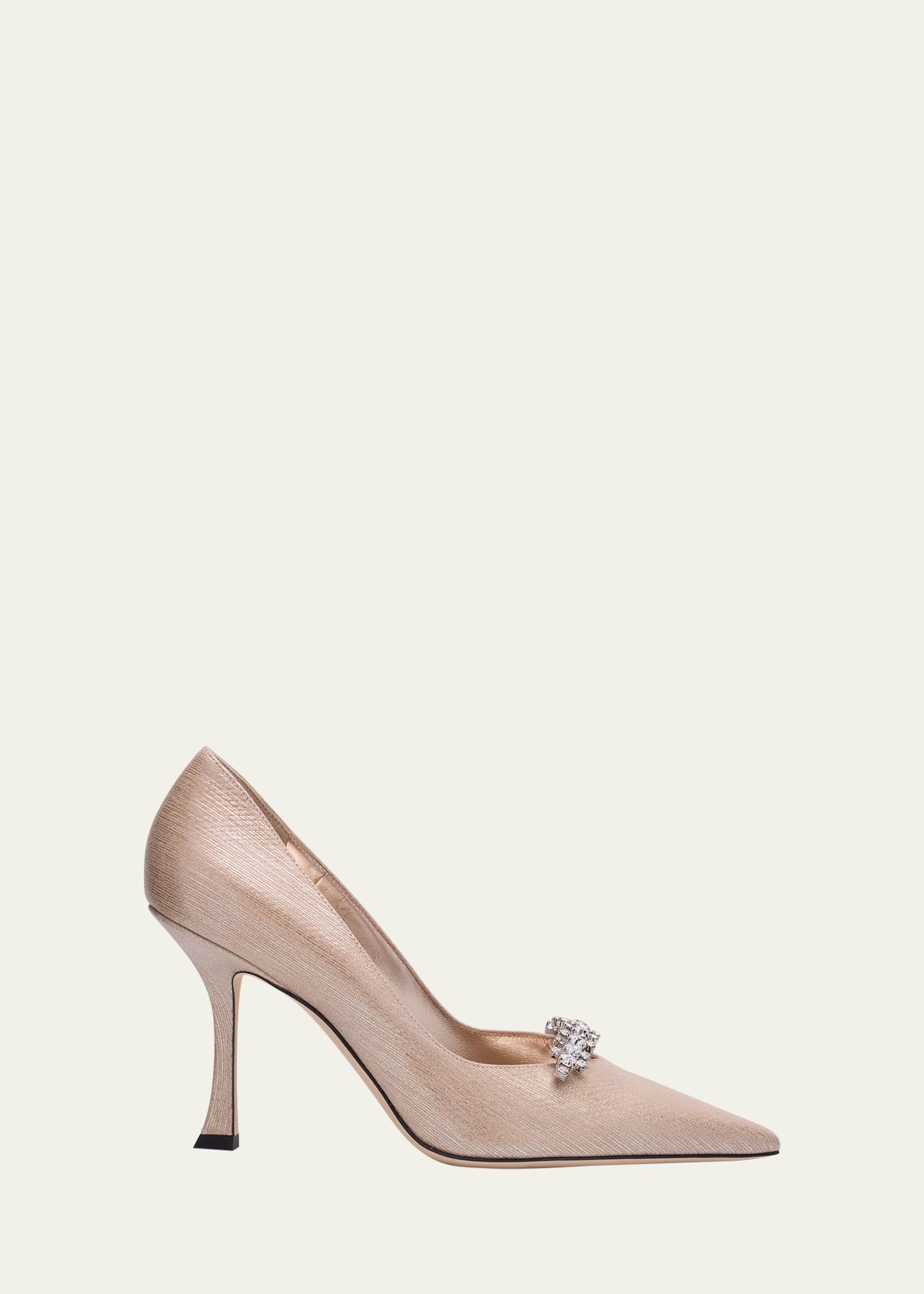 パンプス Jimmy Choo Jimmy Choo With Heel (BELINDAPUMP90 HRKOO1377) Jimmy Choo Belinda 90 Embellished Metallic Leather Pumps