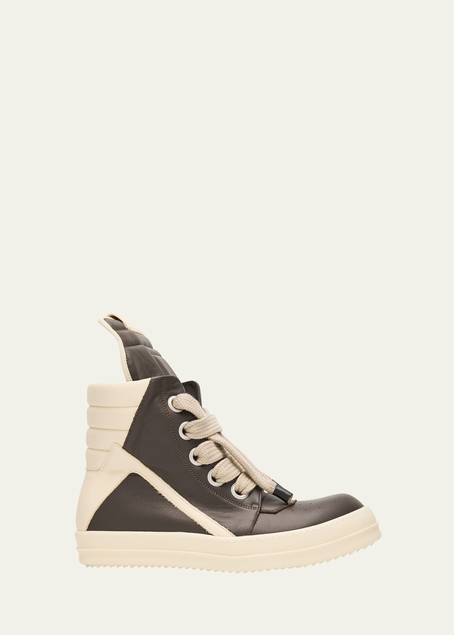 Rick Owens Men's Jumbolace Geobasket Leather High-Top