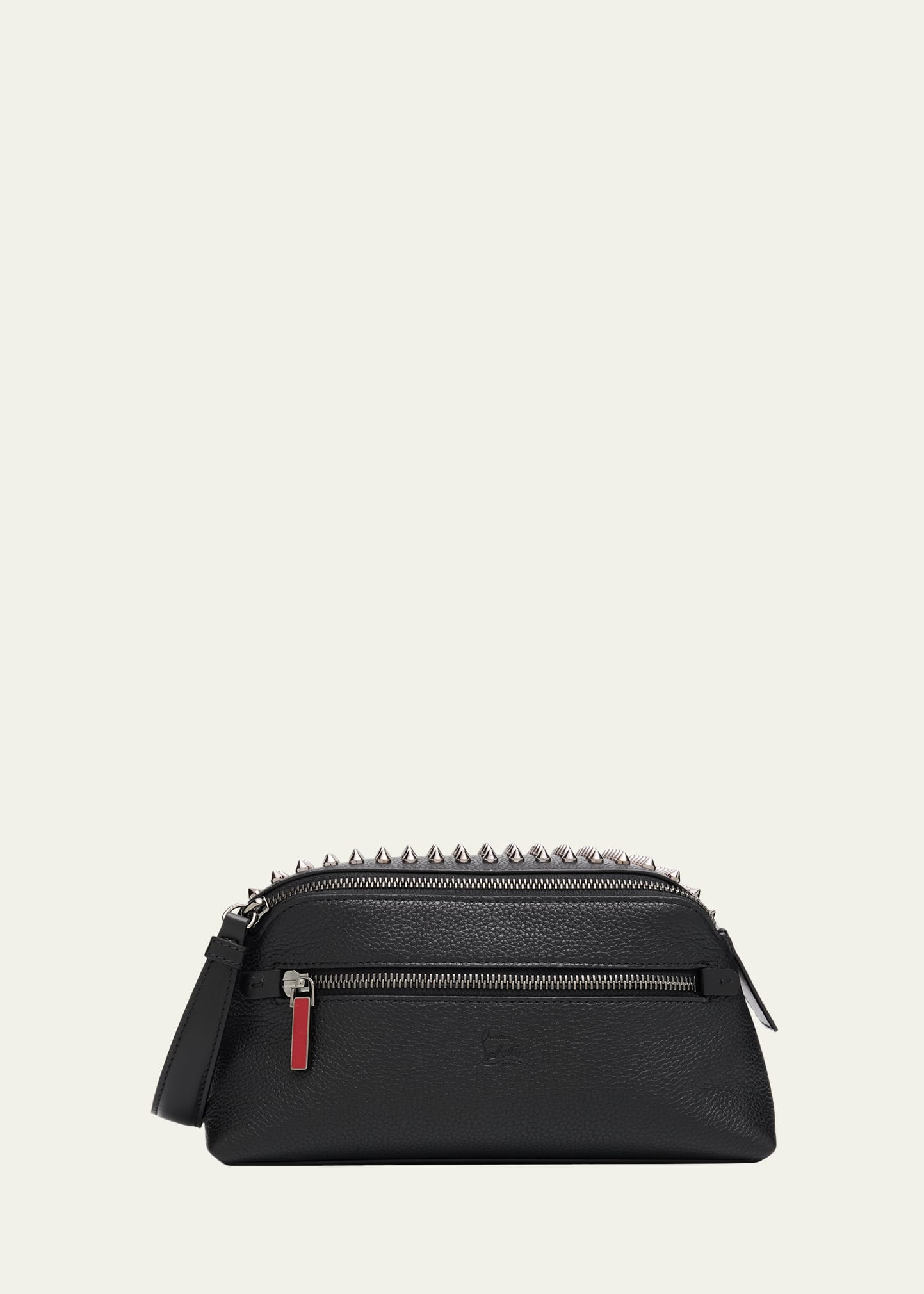 【美品】Christian Louboutin アクセサリーポーチ　ミニバッグ Christian Louboutin Men's Funky Leather Empire Spikes Travel Pouch