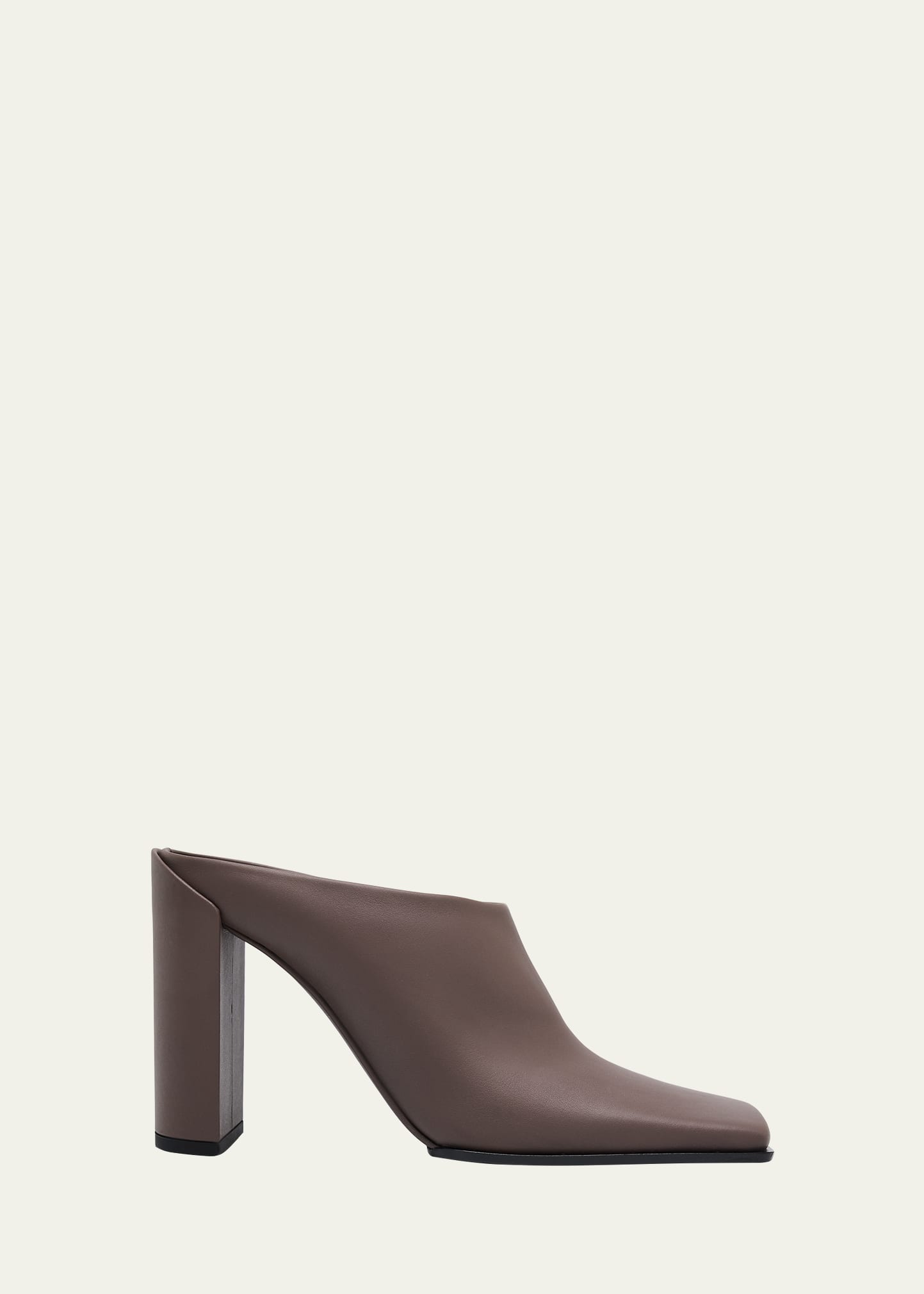 ALAIA Leather Square-Toe Mules - Bergdorf Goodman
