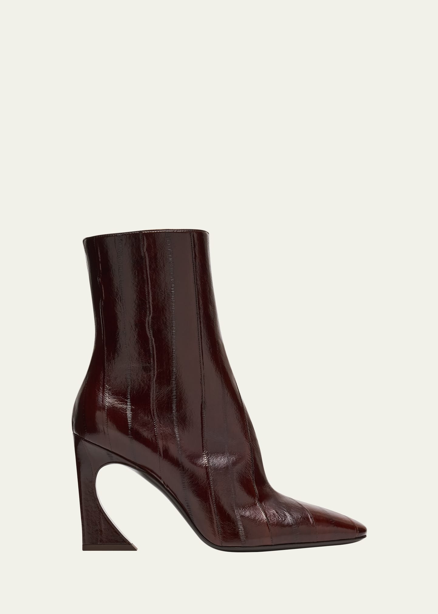 Fendi 95mm Eel Leather Curved Heel Booties - Bergdorf Goodman