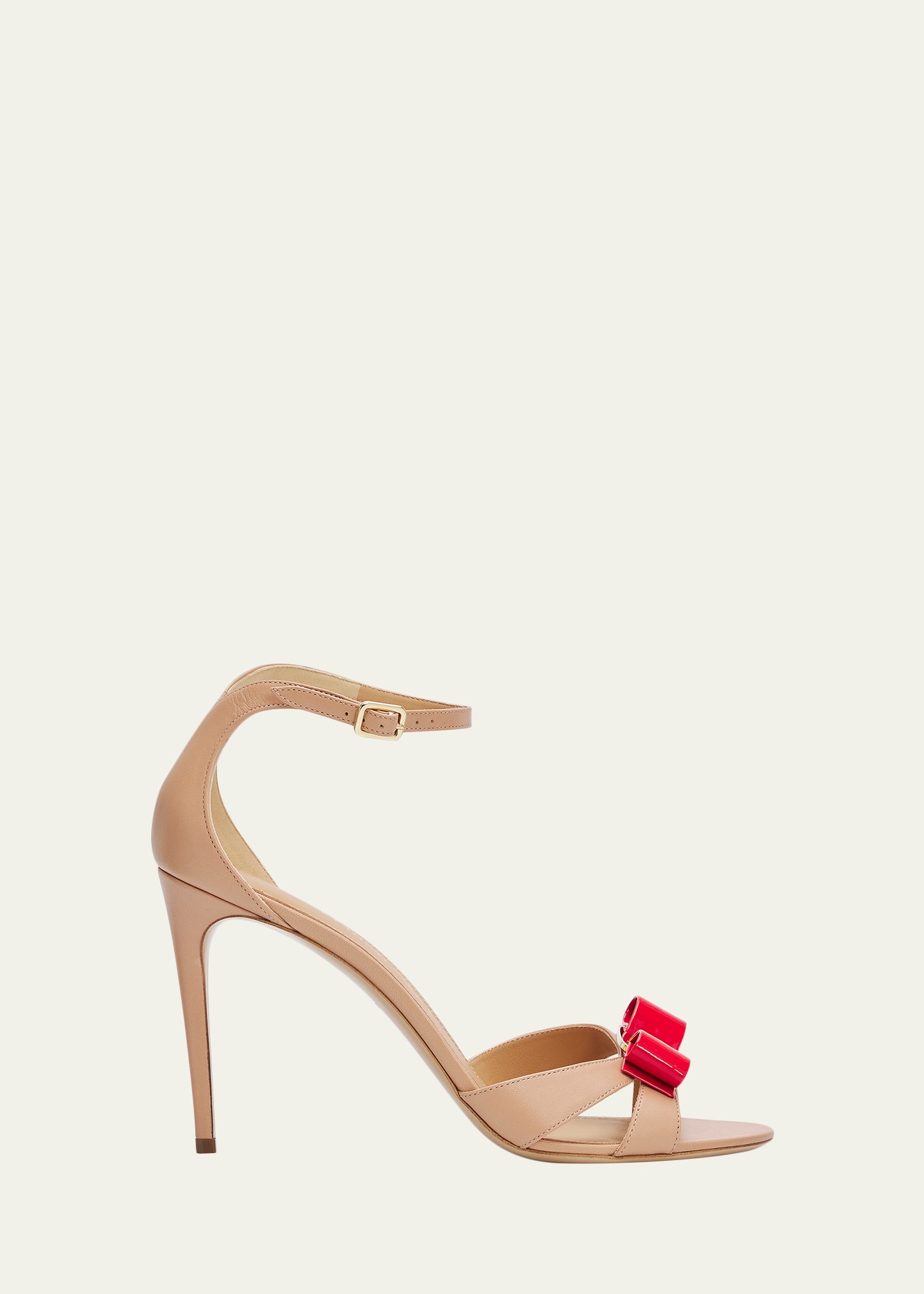 Ferragamo 95mm Roxy Leather Ankle-Strap Sandals - Bergdorf Goodman