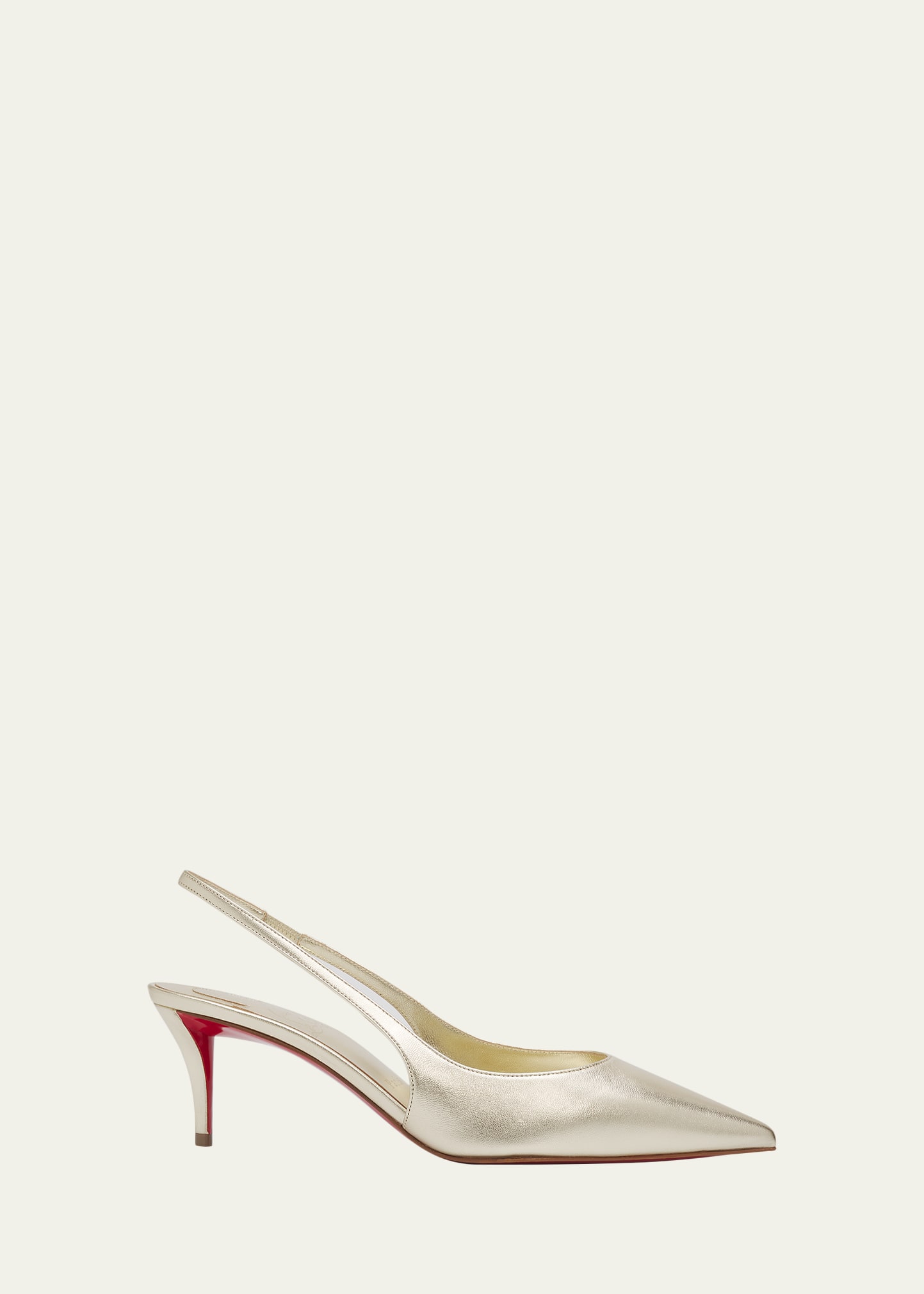 Christian Louboutin 60mm Miss Z Metallic Leather Slingback Pumps