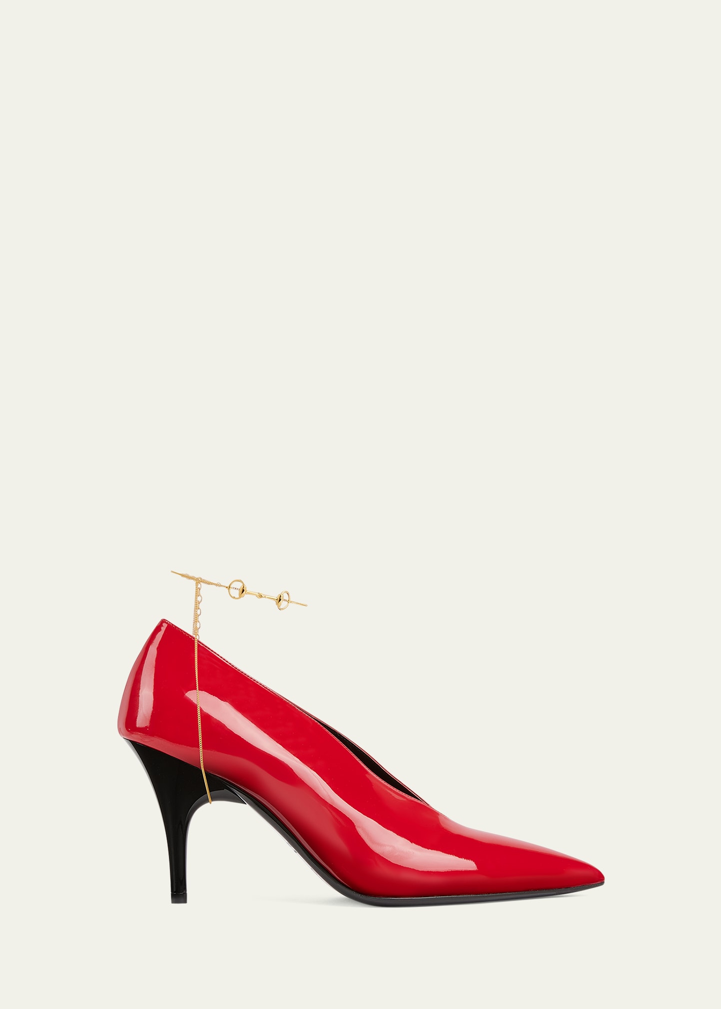Gucci Musa Vernic Patent Leather Anklet Pumps - Bergdorf Goodman