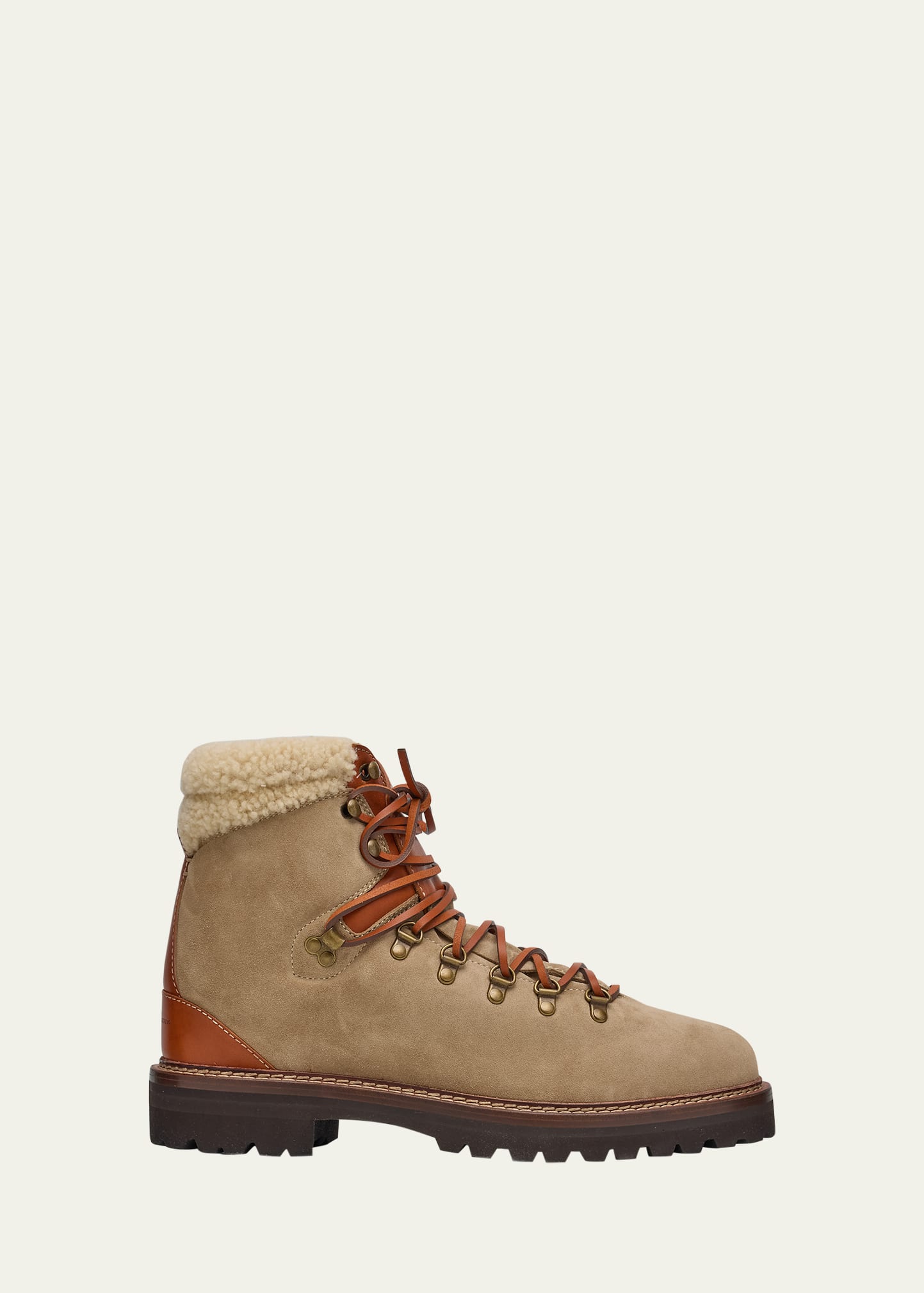 Ralph Lauren ヒンズデールハーフダウンケット新品タグ付き Ralph Lauren Purple Label Halpin Shearling-Trim Calf-Suede Boot