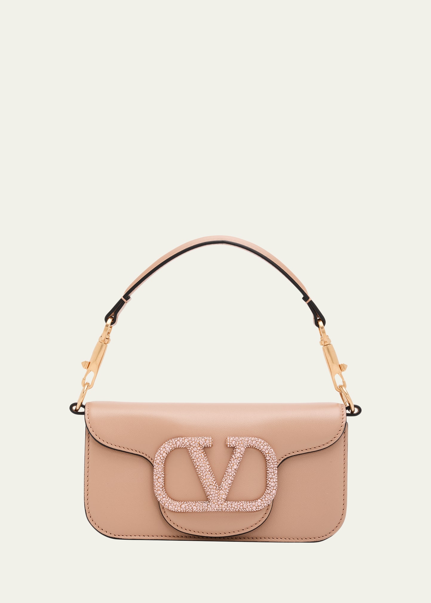 Valentino Garavani Loco Small Leather Top-Handle Bag with Jewel