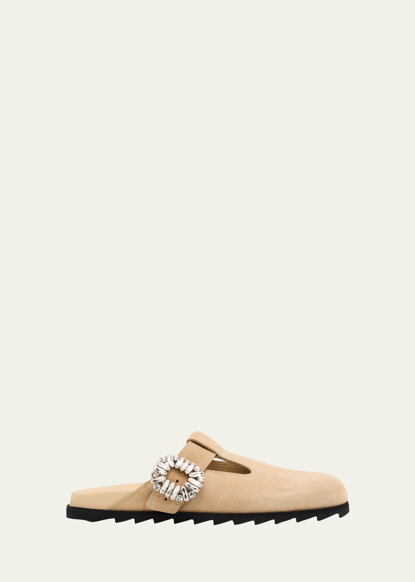 Roger Vivier ベージュ 39(説明をご覧ください) Roger Vivier Slidy Viv Suede T-Strap Mules - Bergdorf Goodman