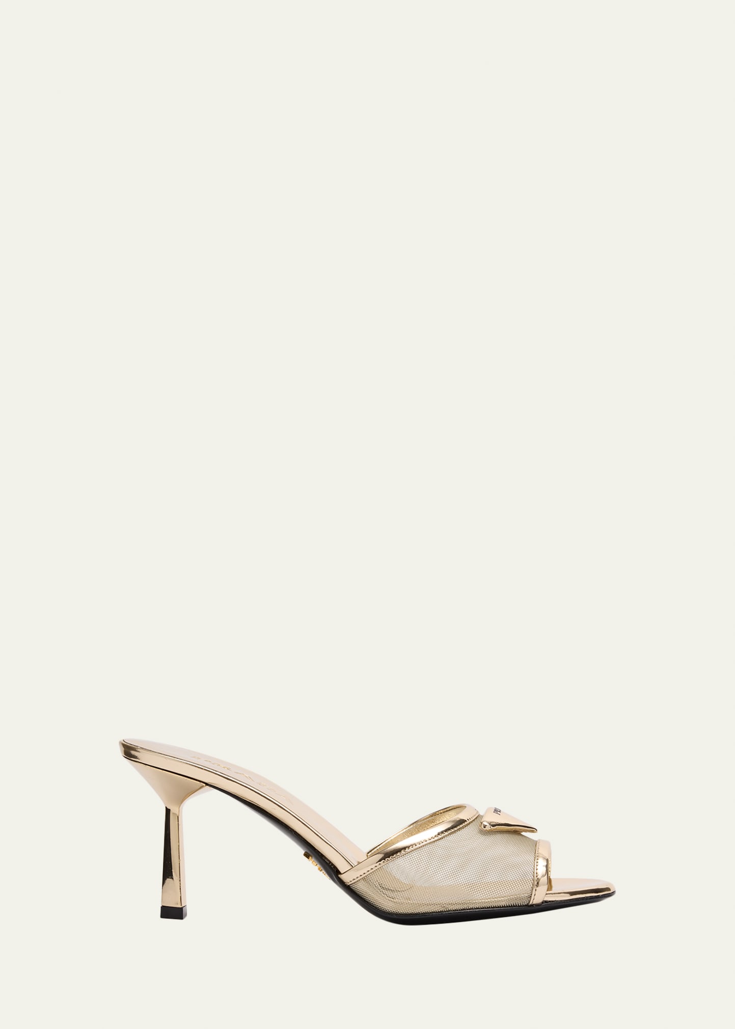Prada 75mm Metallic Leather Mesh Sandals - Bergdorf Goodman