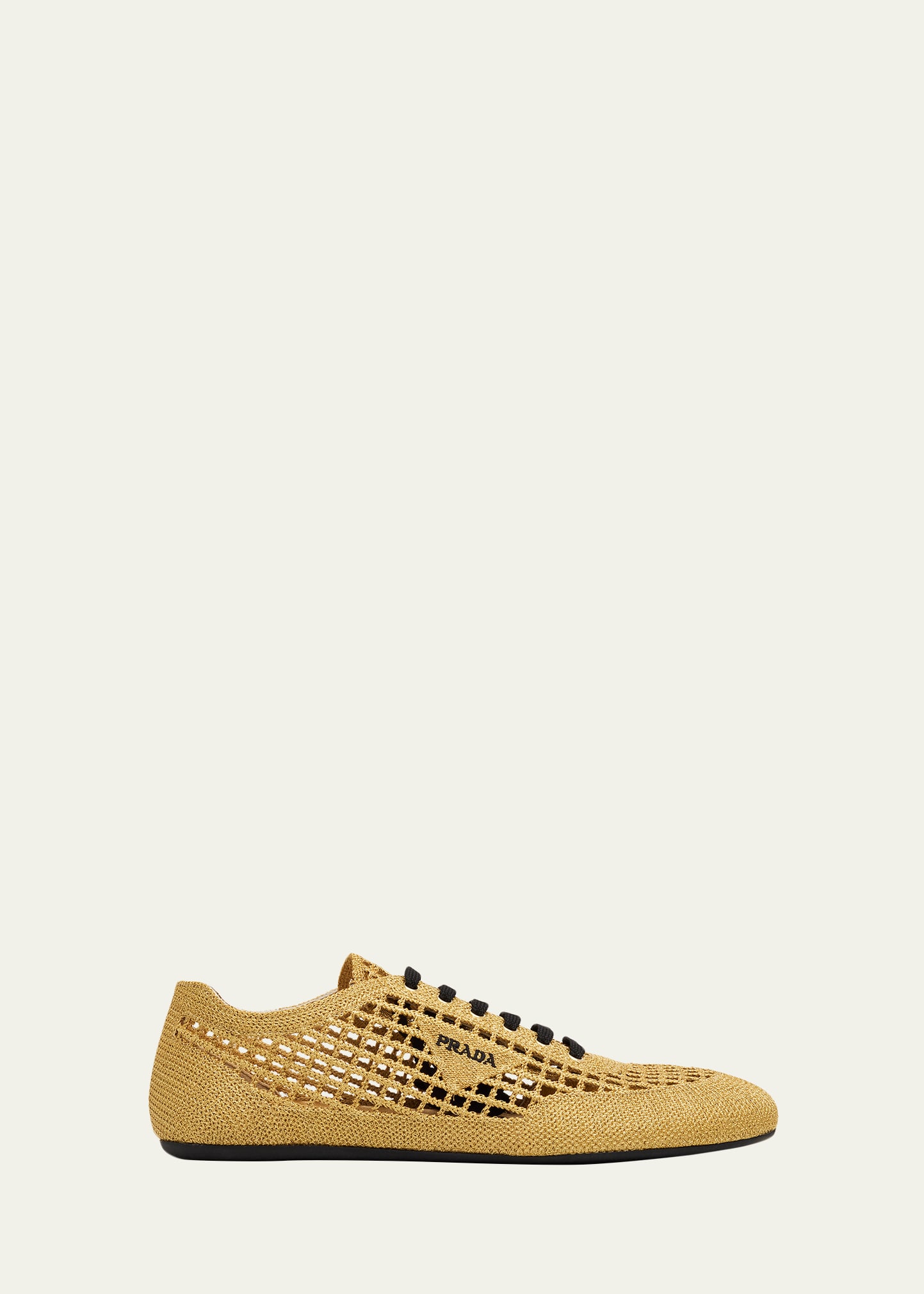 Prada Metallic Crochet Low-Top Sneakers - Bergdorf Goodman