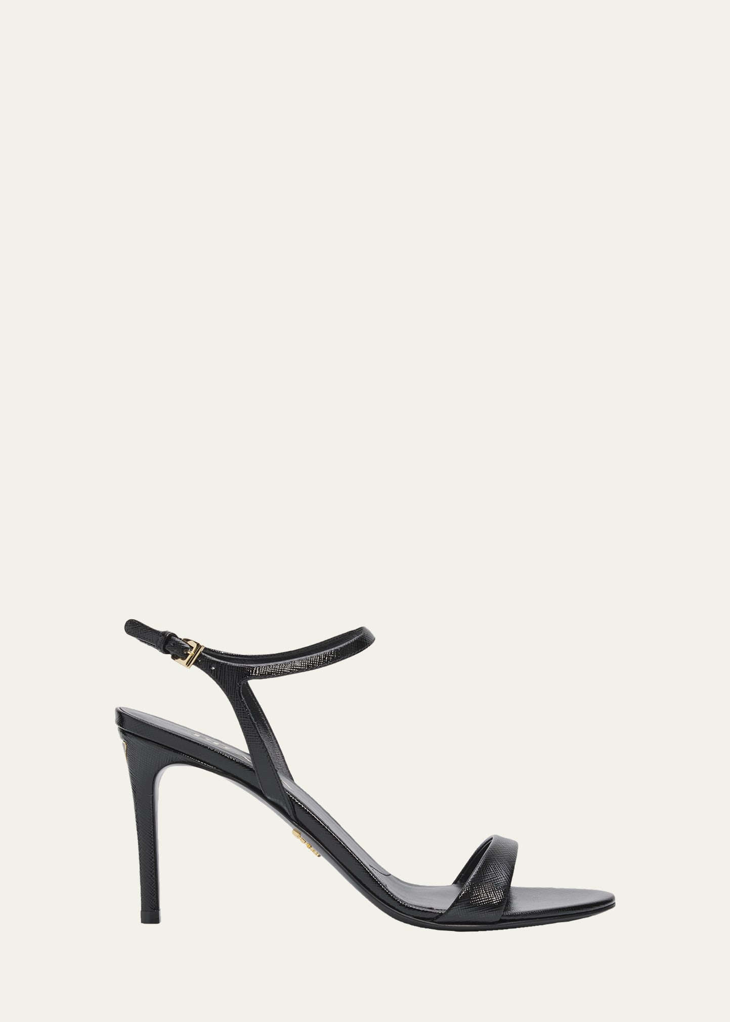 Prada 85mm Saffiano Leather Ankle-Strap Sandals - Bergdorf Goodman