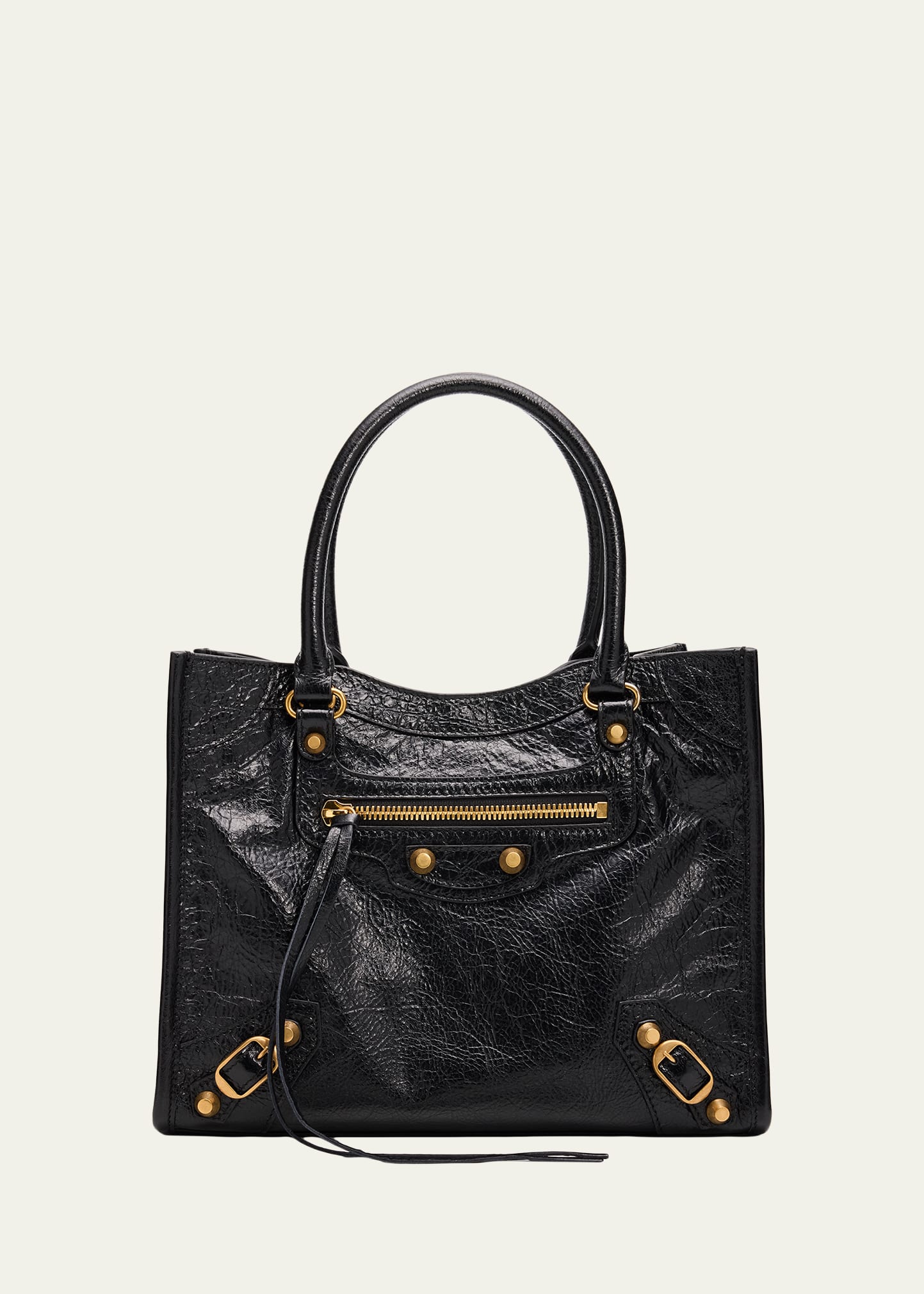 Balenciaga Arena Crinkled Leather Top-Handle Bag - Bergdorf Goodman