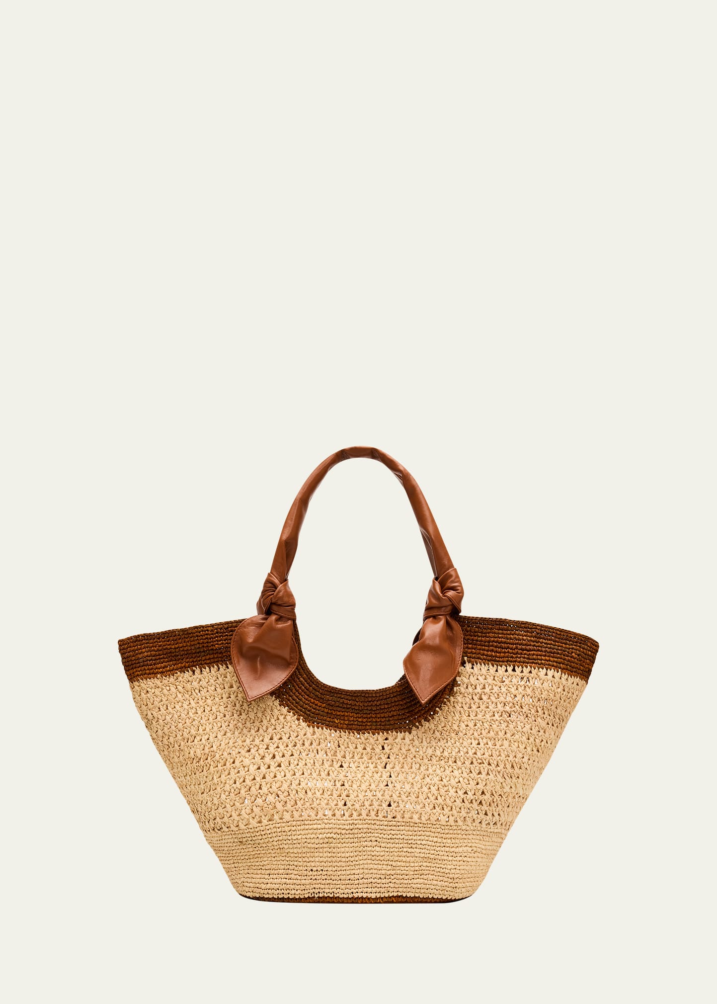 HEREU Fonol Bicolor Crochet Raffia Tote Bag - Bergdorf Goodman