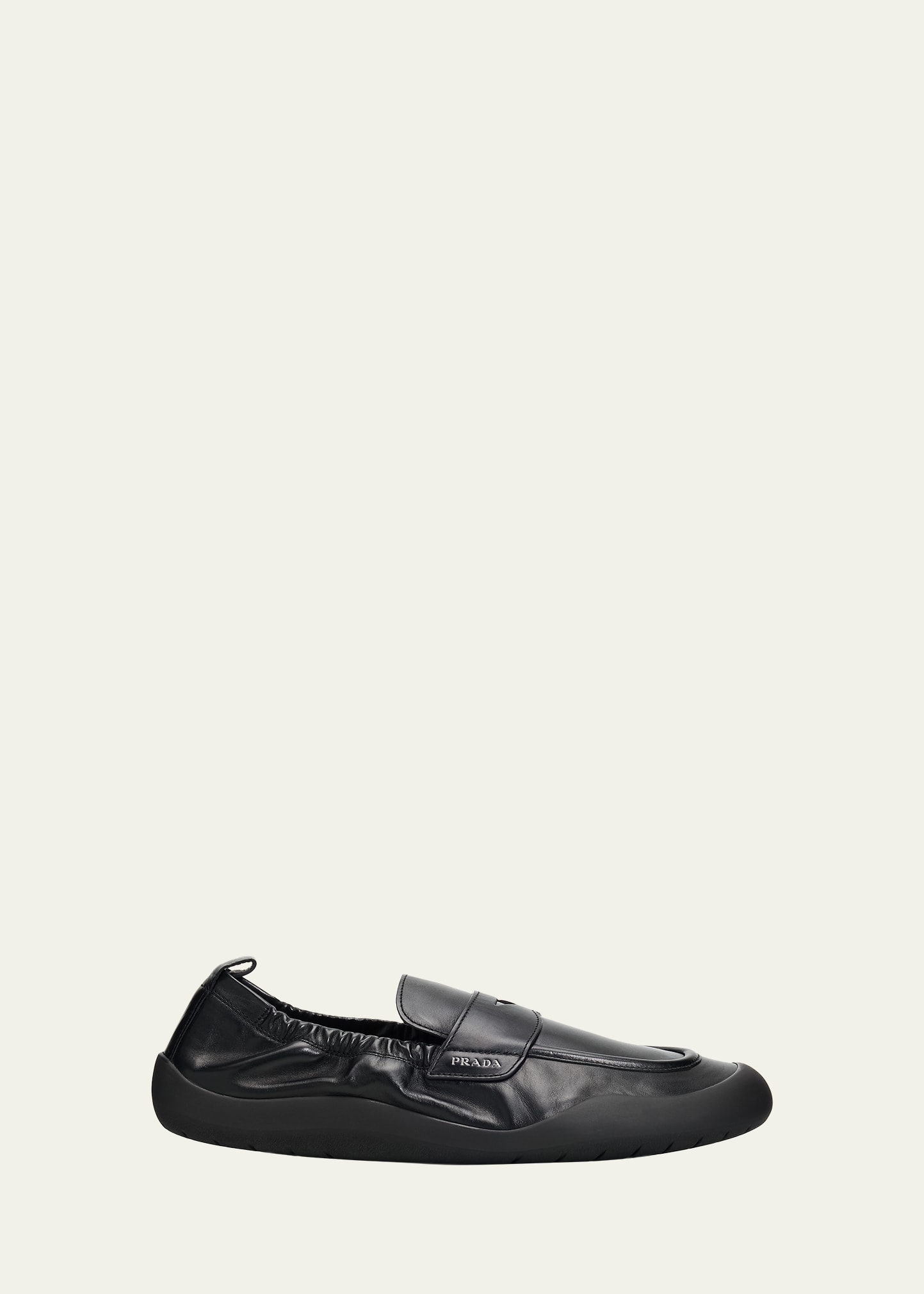 Prada Men's Speedrock Leather Rubber-Sole Penny Loafers - Bergdorf