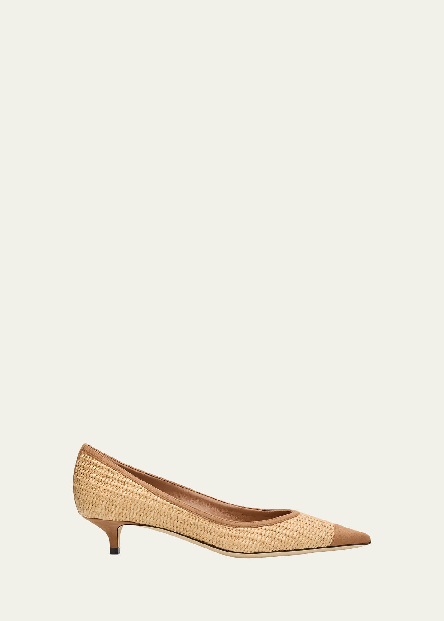 Jimmy Choo 35mm Amelia Raffia and Suede Pointed-Toe Pumps