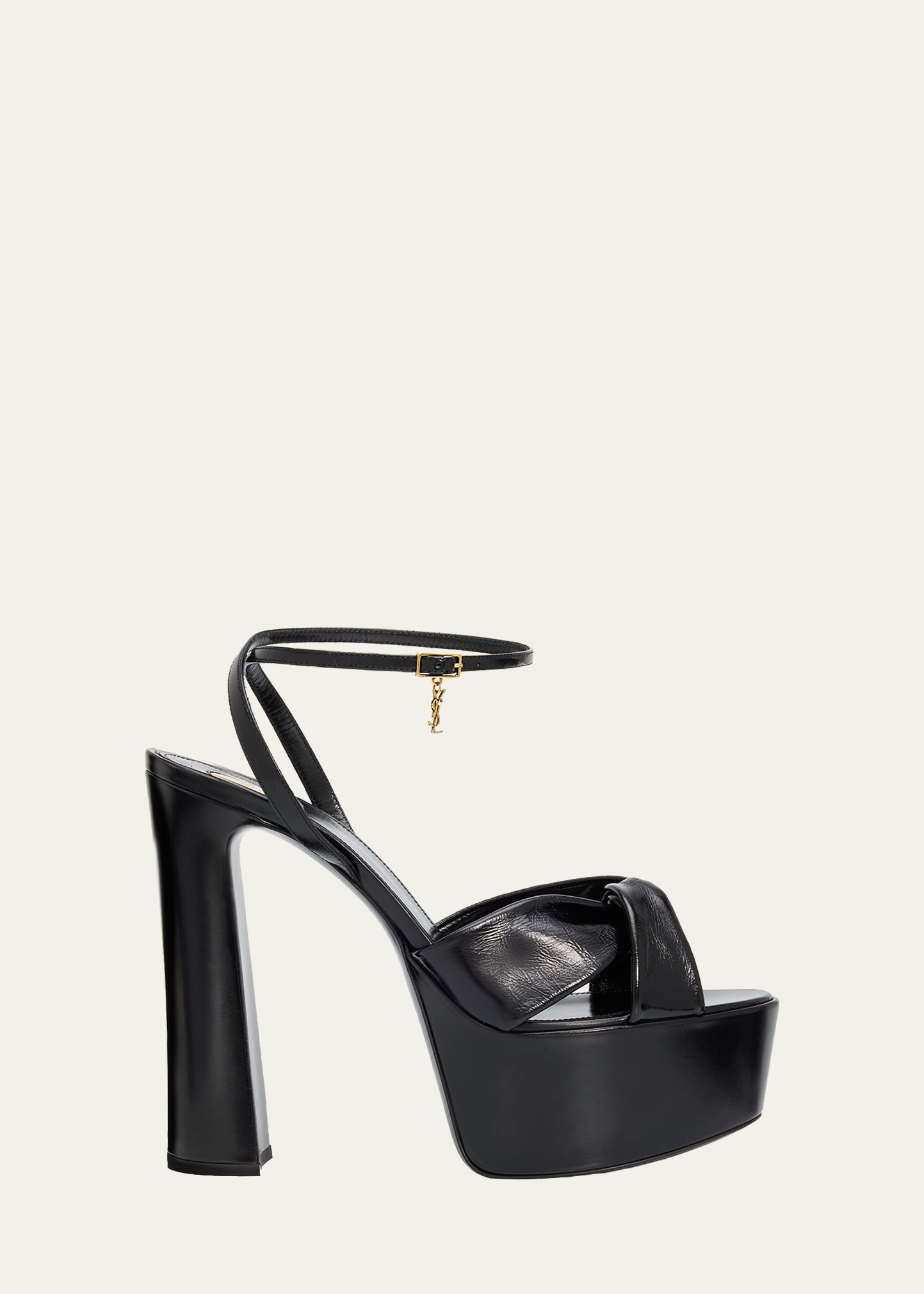 Saint Laurent ヴァンパイア口プリント Y2K モード ストリート Saint Laurent 85mm BB Splendor Leather Platform Sandals - Bergdorf