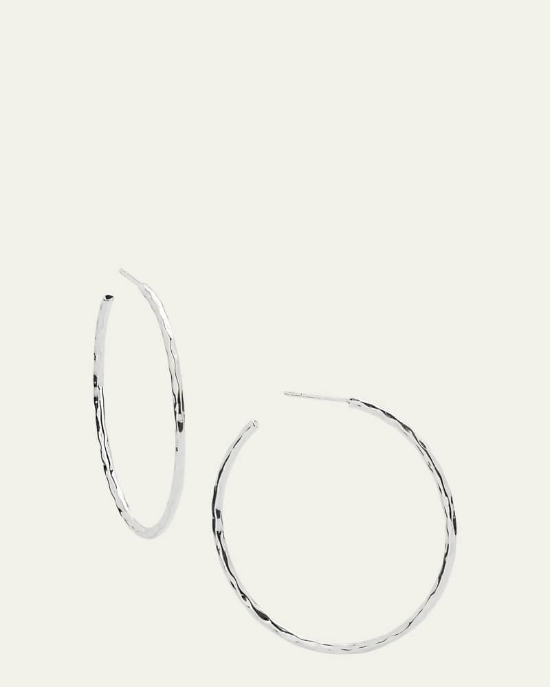 Medium Squiggle Hoop Earrings in Sterling Silver