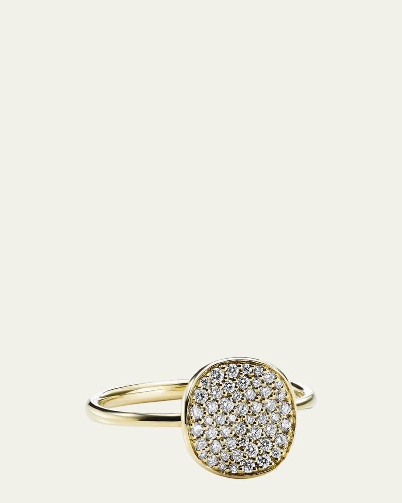 Small Flower Ring in 18K White Gold with Diamonds