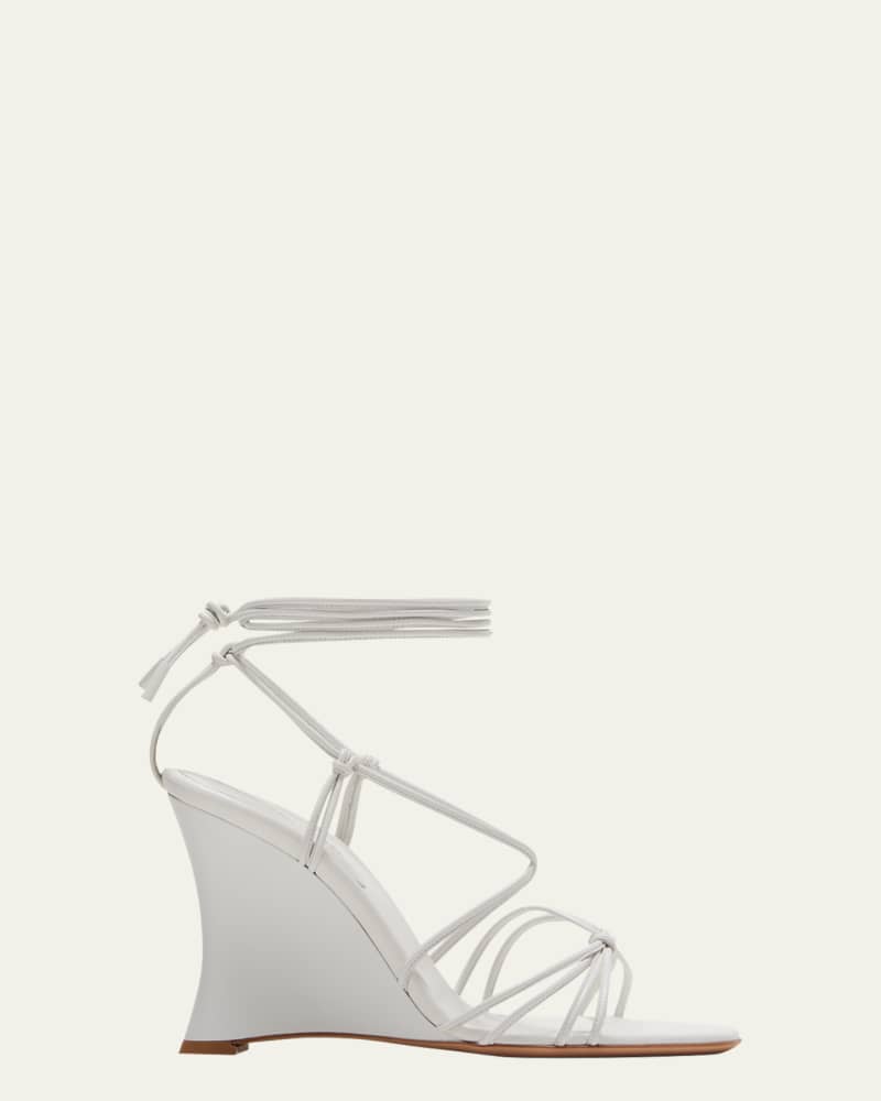 Gianvito Rossi Strappy Ankle Wrap Wedge Sandals from Bergdorf