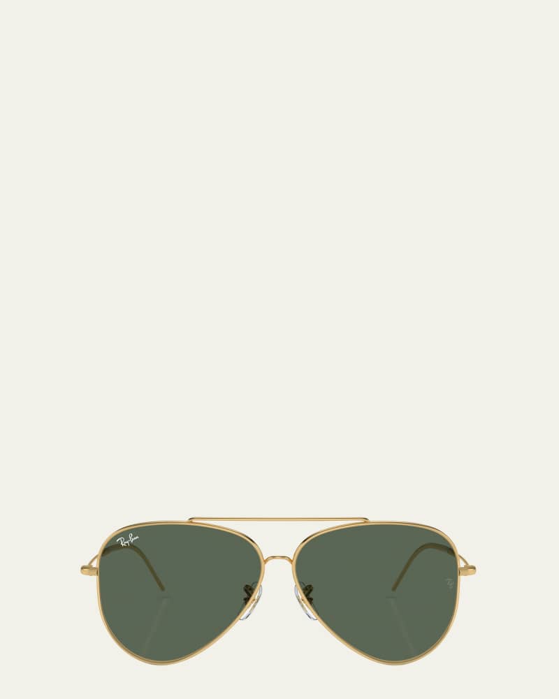 Golden Metal & Plastic Aviator Sunglasses 