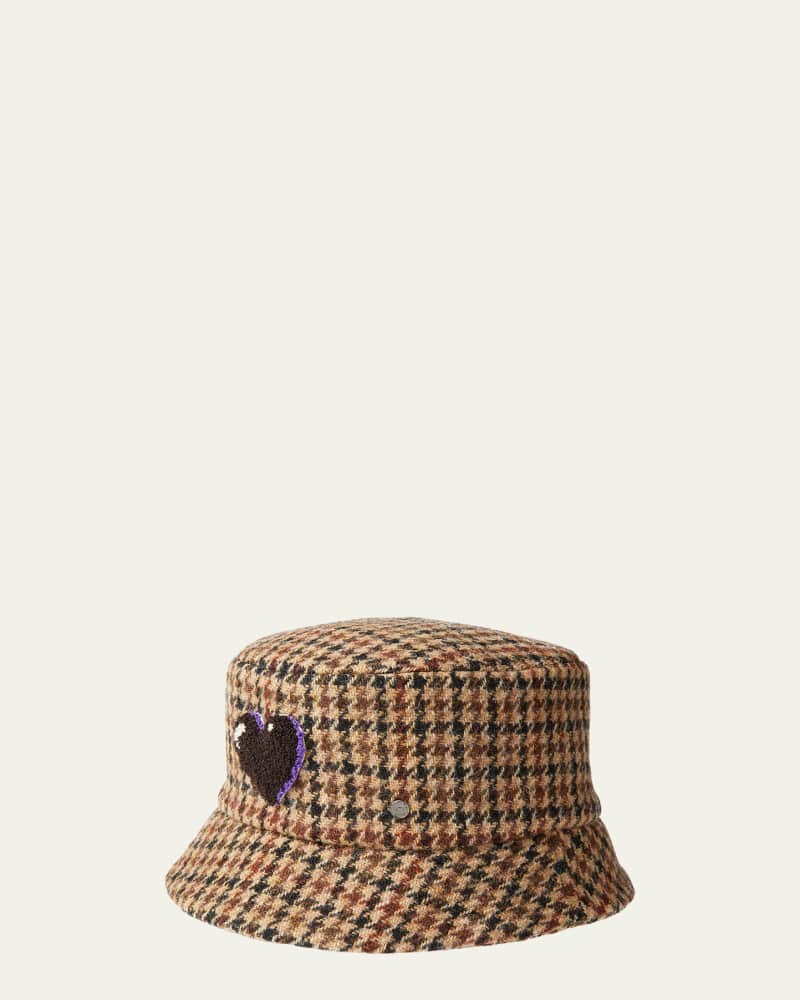 Axel Houndstooth Wool-Blend Bucket Hat 