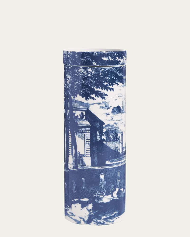 Scented Tower Candle Blue & White/Giardino Settecentesco
