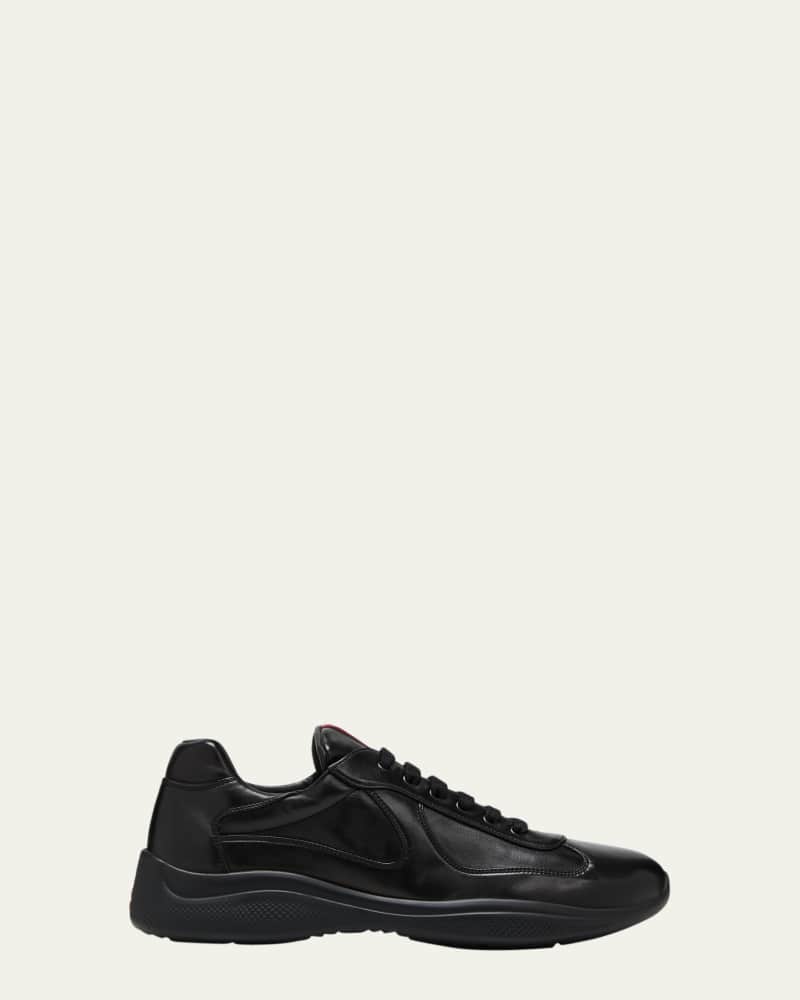 Men's Americas Cup Napa Leather Low-Top Sneakers