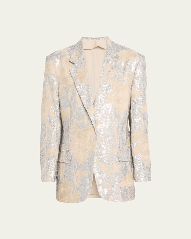 Magnolia Oversized Blazer Jacket with Pailette Detail