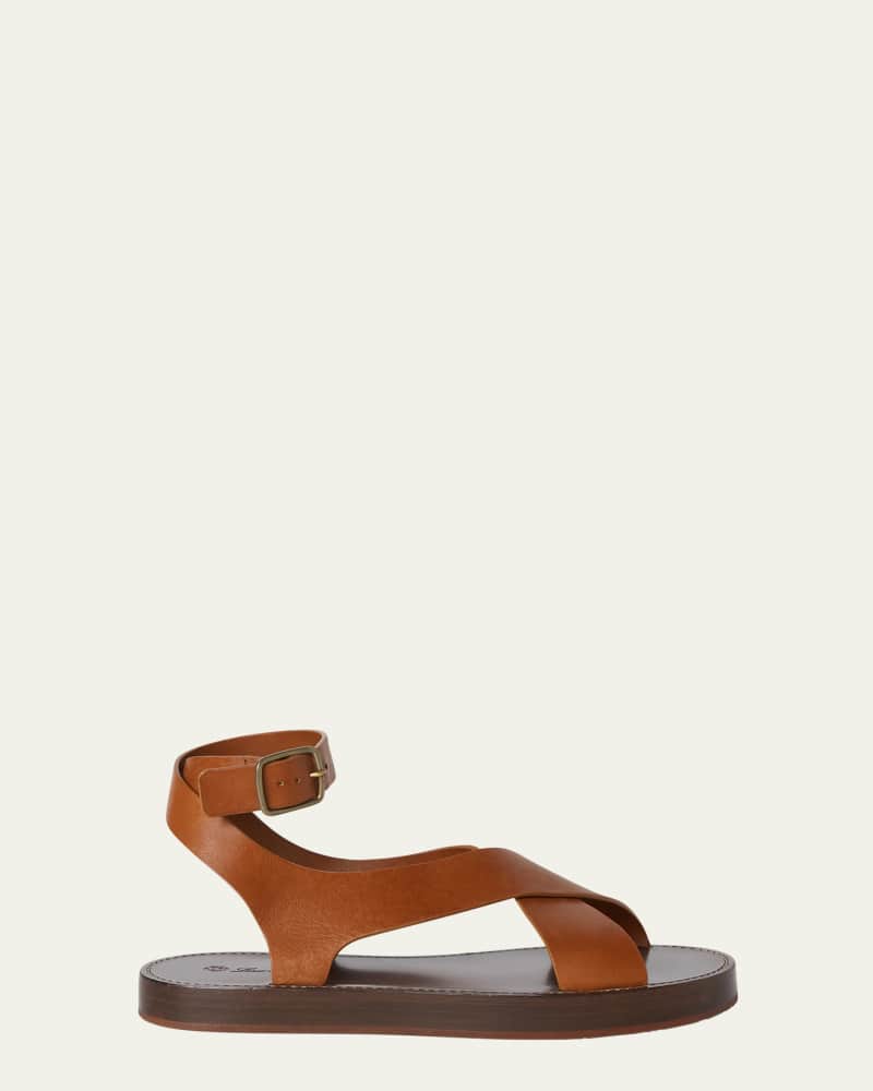 Sumie Leather Crisscross Sandals