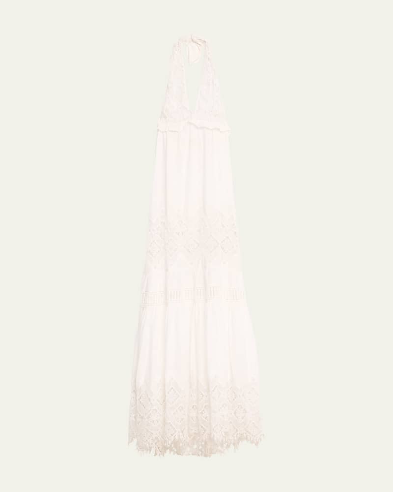 Aviana Open Crochet Lace Maxi Dress