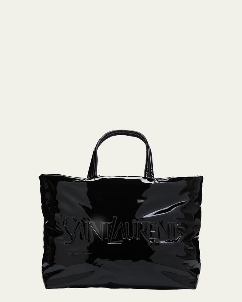 Men's Patent Leather Maxi Tote Bag 